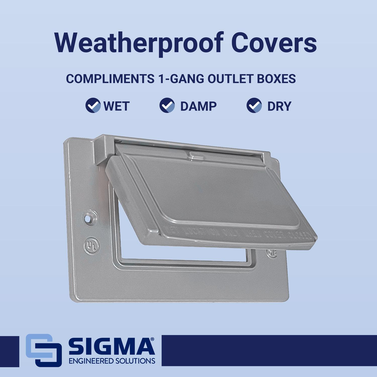 Sigma Engineered Solutions Rectangle Die-Cast Metal 1 gang 2.83 in. H X 4.57 in. W Horizontal GFCI C