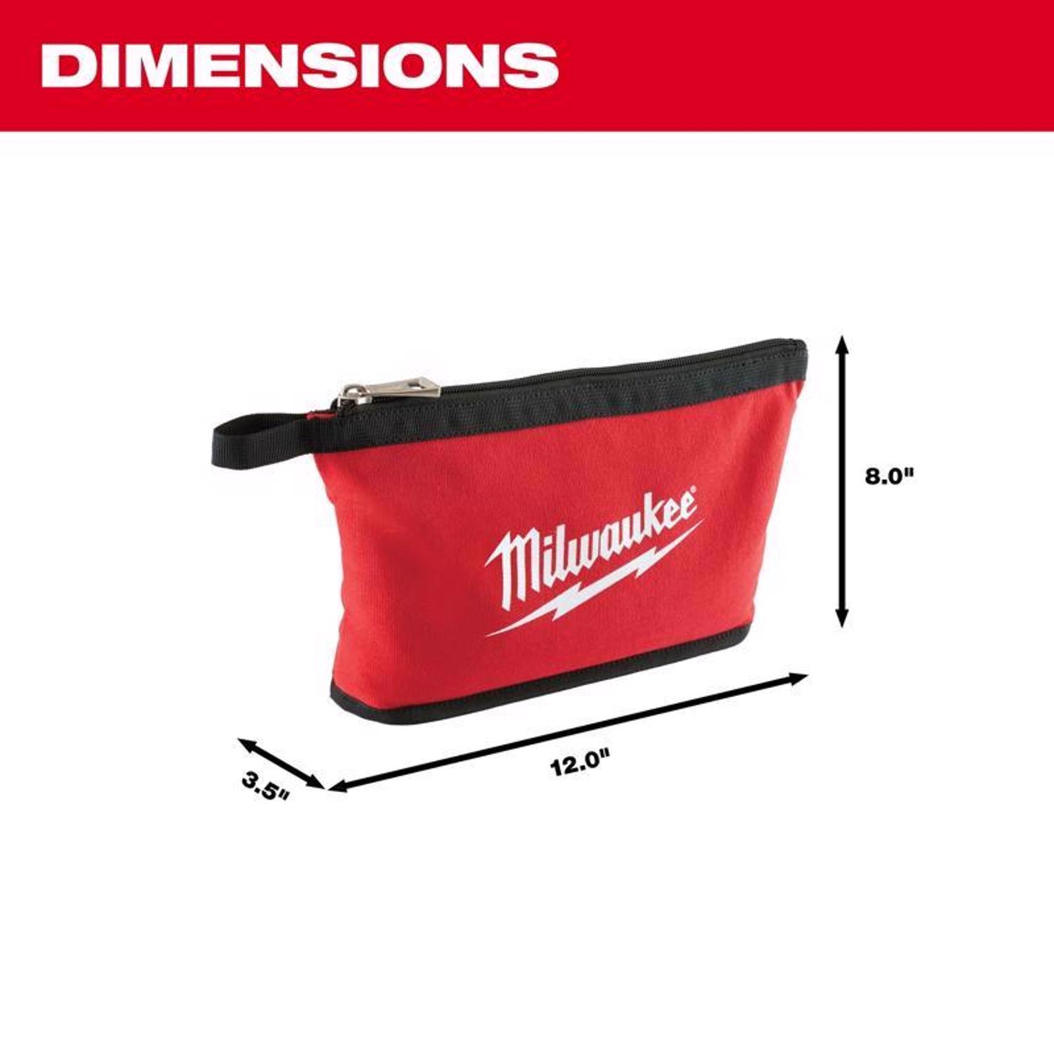 Milwaukee Canvas Tool Pouch 1 pocket Red 1 pc