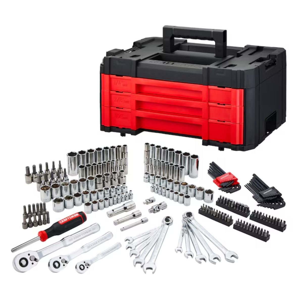 CRAFTSMAN VERSASTACK 242 -Piece Metric and standard (SAE) Mechanics Tool Set with Hard Case