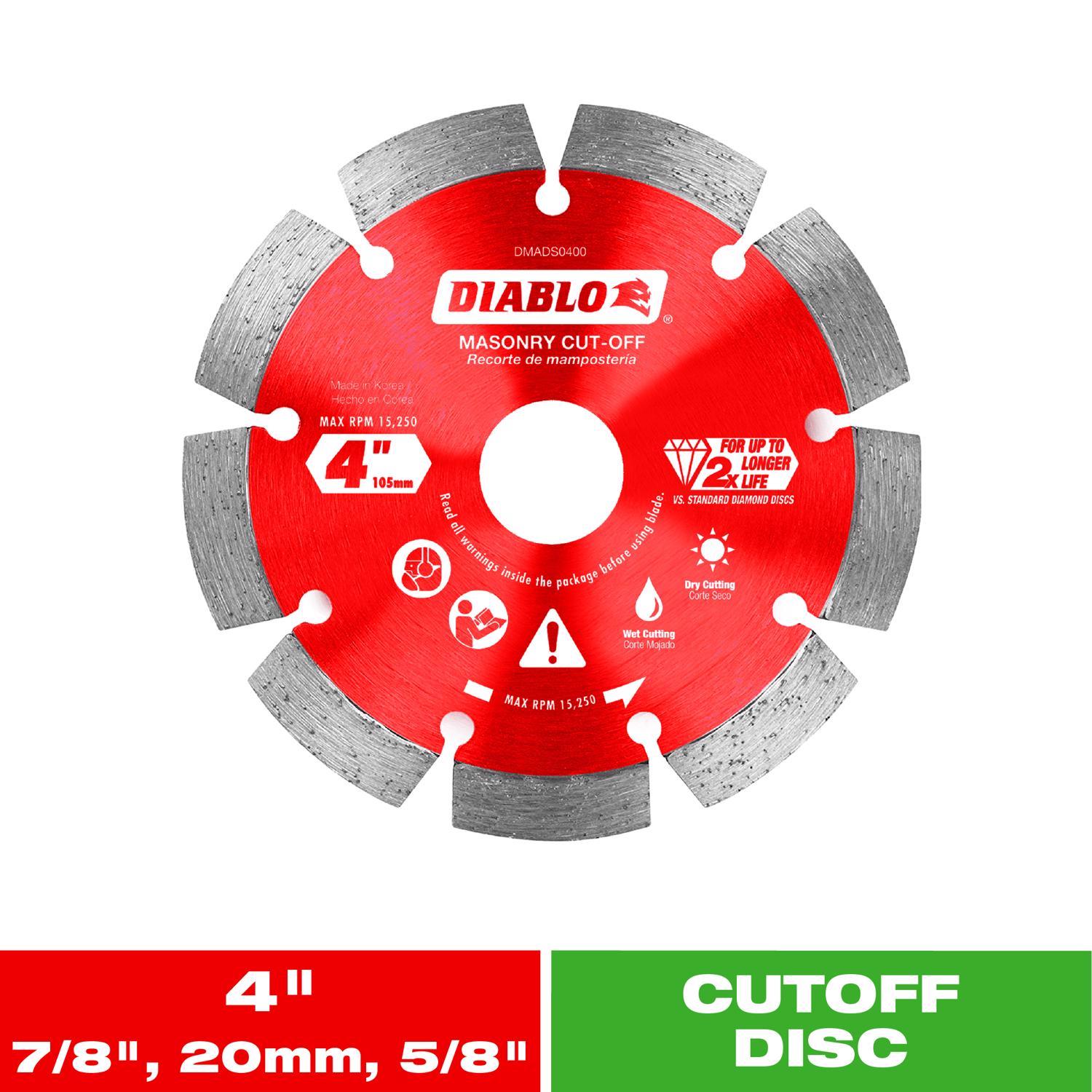 Diablo 4 in. D X 7/8 in. X.087 in. thick Diamond Masonry Cut-Off Disc 1 pk