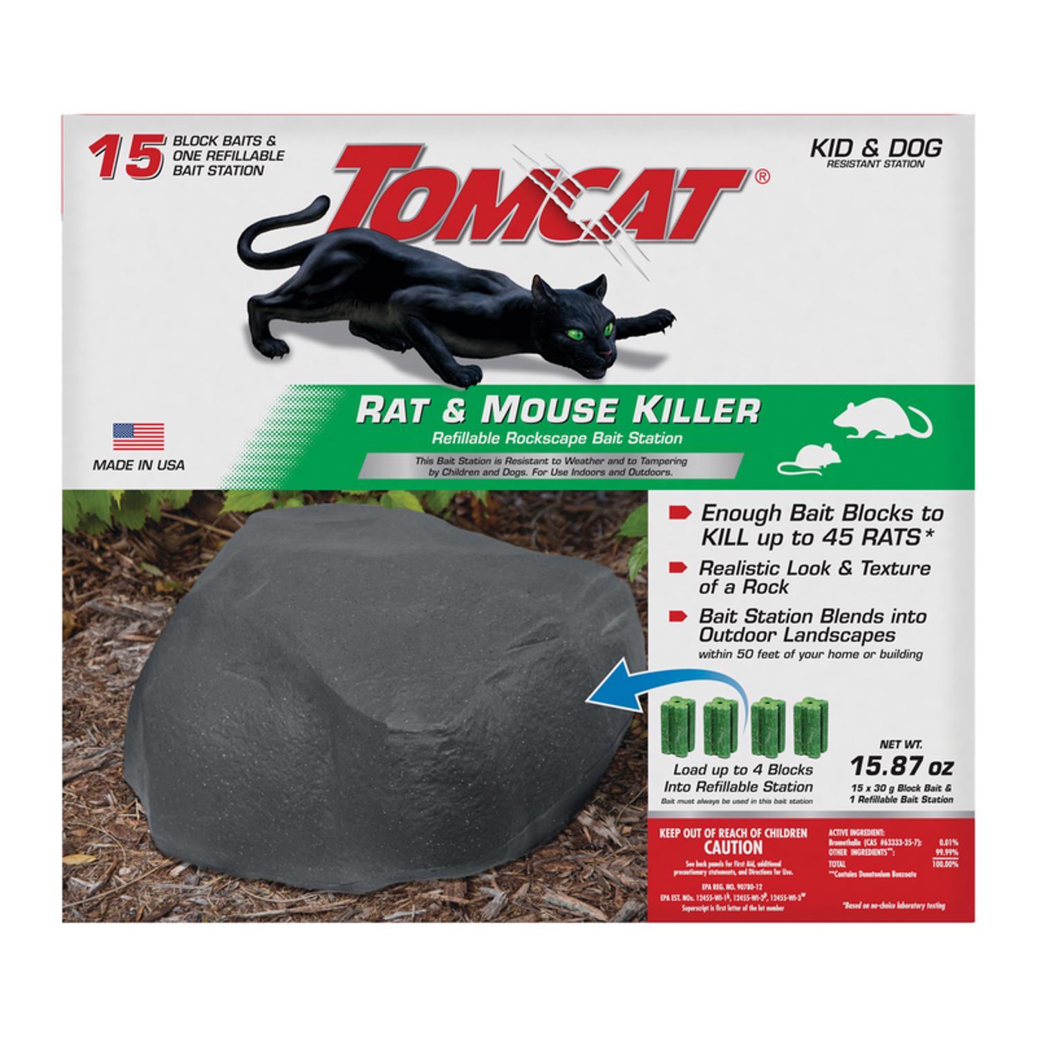 Tomcat Rockscape Bait Station and Bait Blocks For Mice and Rats 15 gm 1 pk