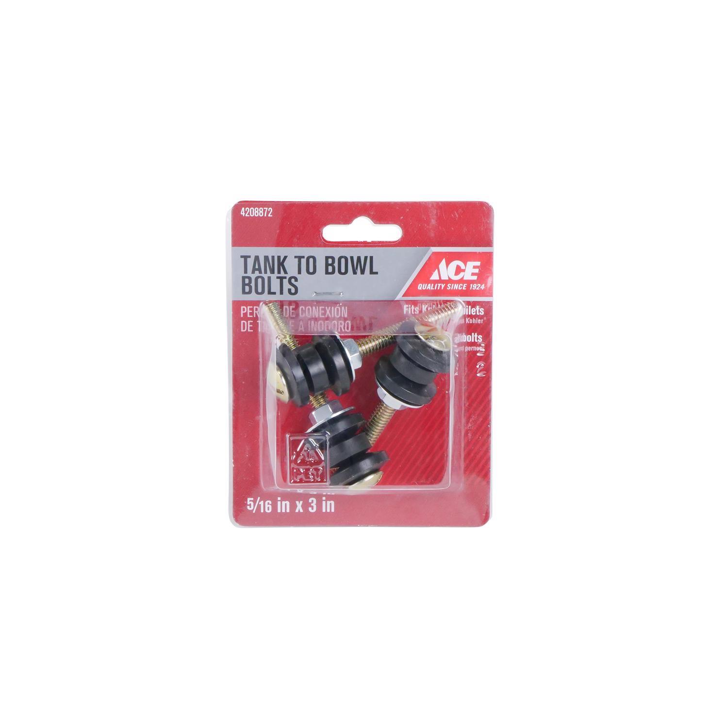 Ace Tank to Bowl Bolts Black Brass Plated Rubber/Steel For Kohler