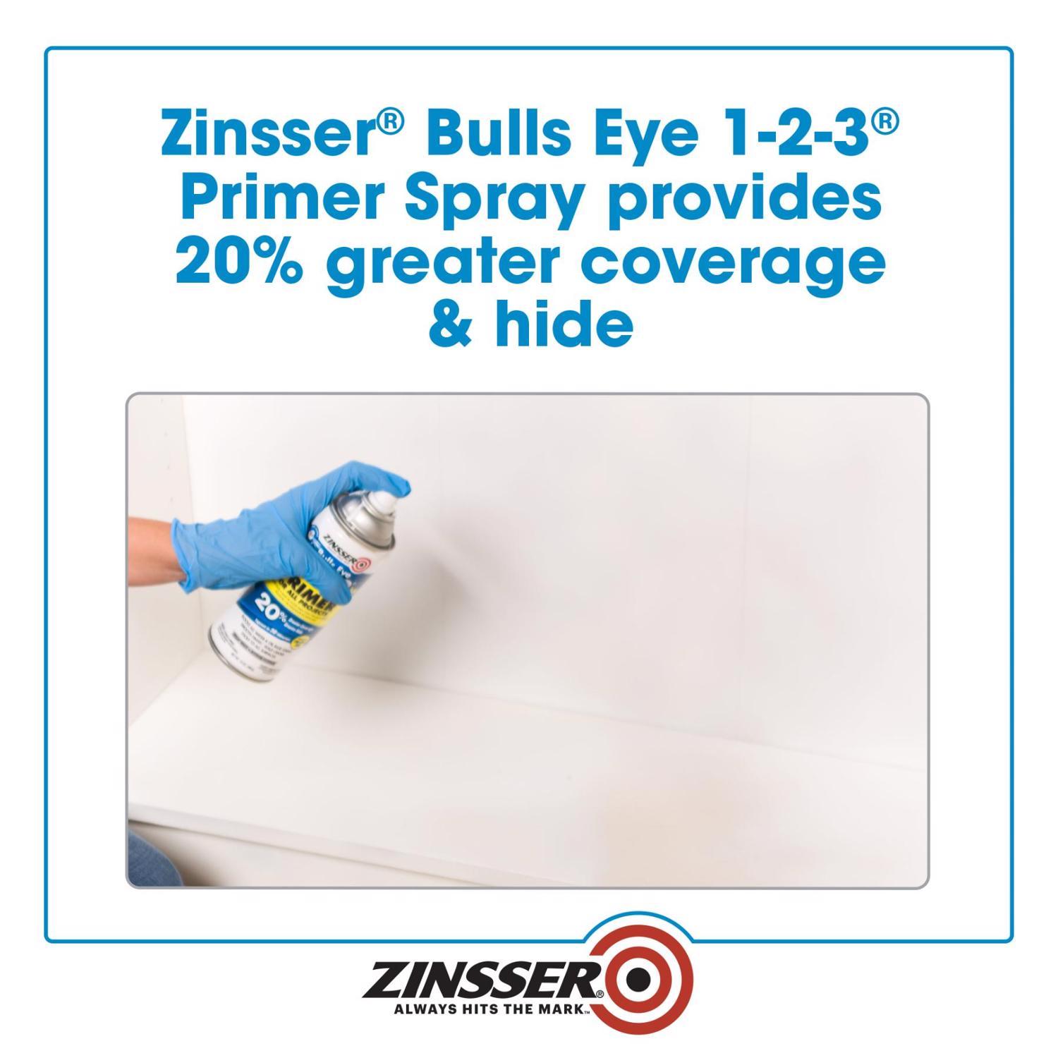 Zinsser Bulls Eye 123 Bright White Smooth Oil-Based Alkyd Resin Spray Primer and Sealer 13 oz