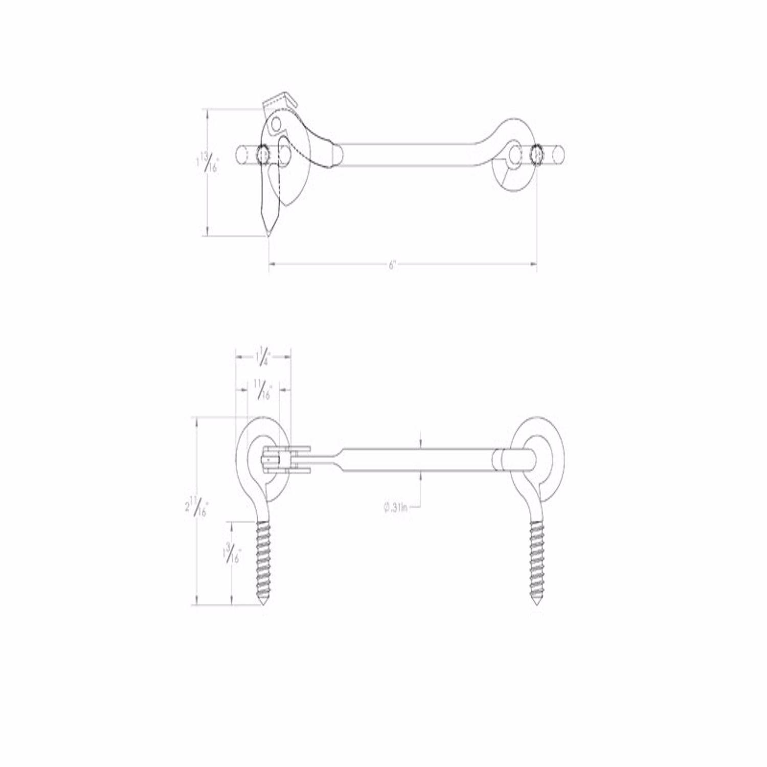 Ace 1 in. L Zinc Safety Gate Hook 1 pk
