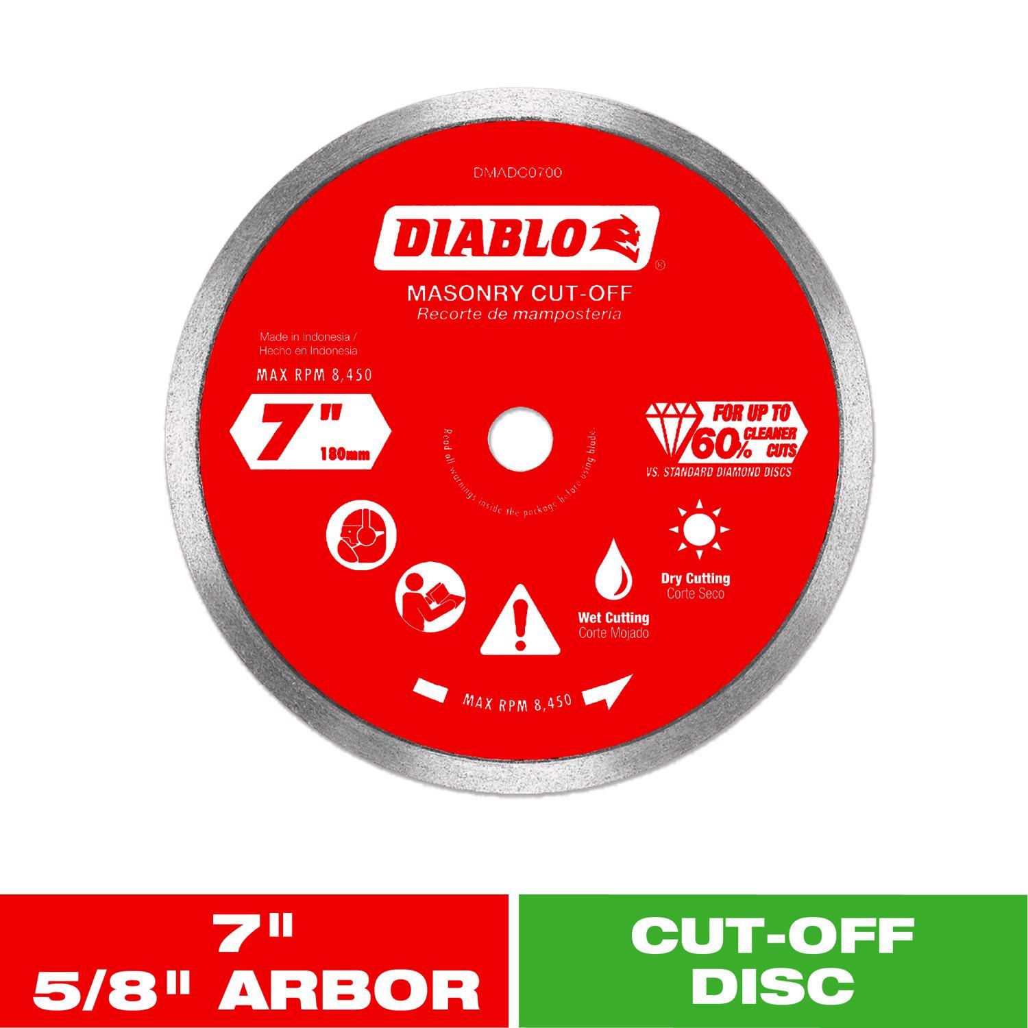 Diablo 7 in. D X 5/8 in. X.063 in. thick Diamond Masonry Cut-Off Disc 1 pk
