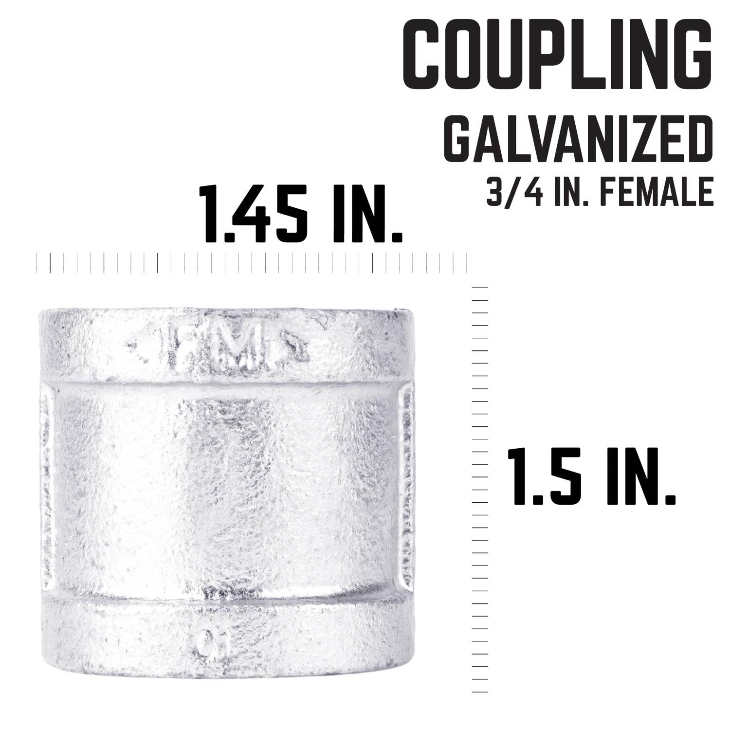 STZ Industries 3/4 in. FIP each X 3/4 in. D FIP Galvanized Malleable Iron Coupling