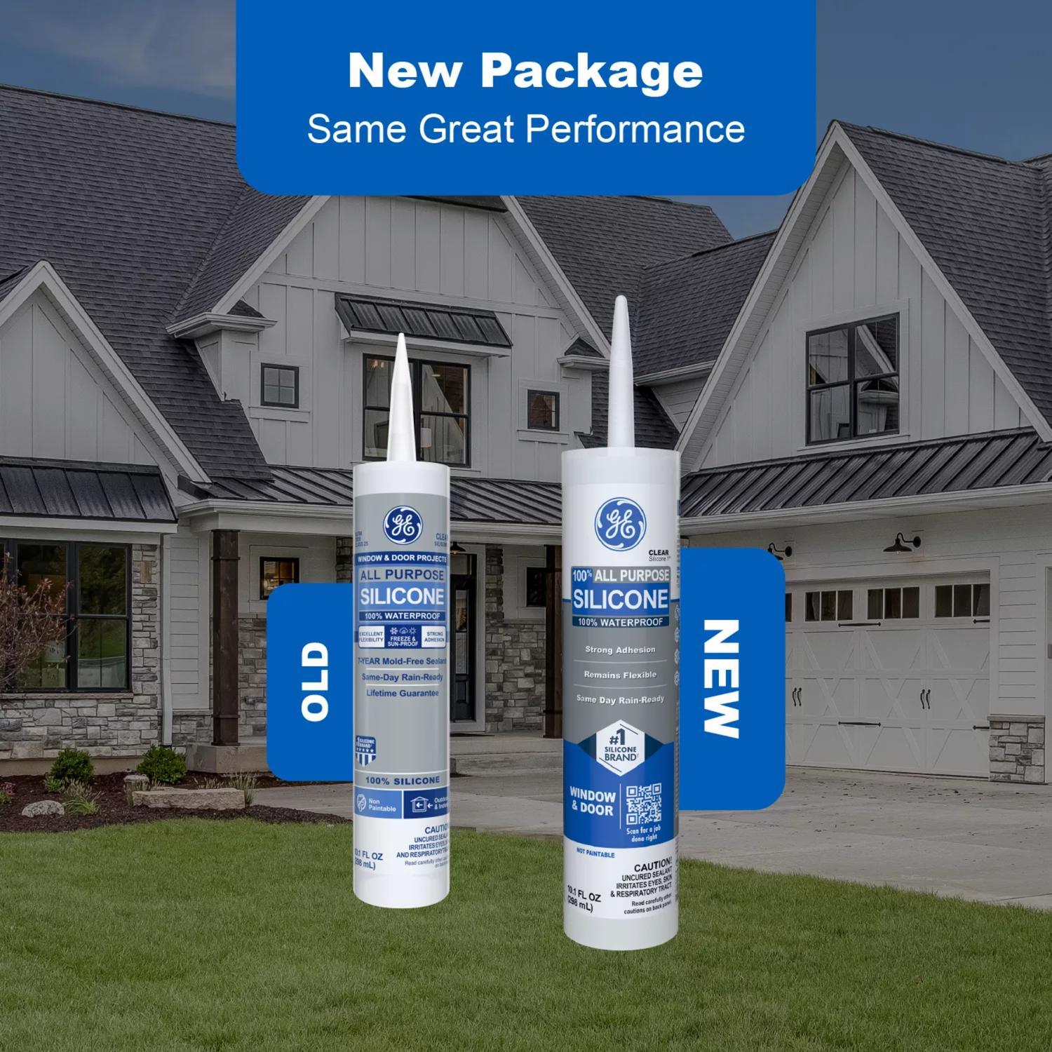 GE Window & Door White Silicone 1 Window and Door Caulk Sealant 10.1 oz