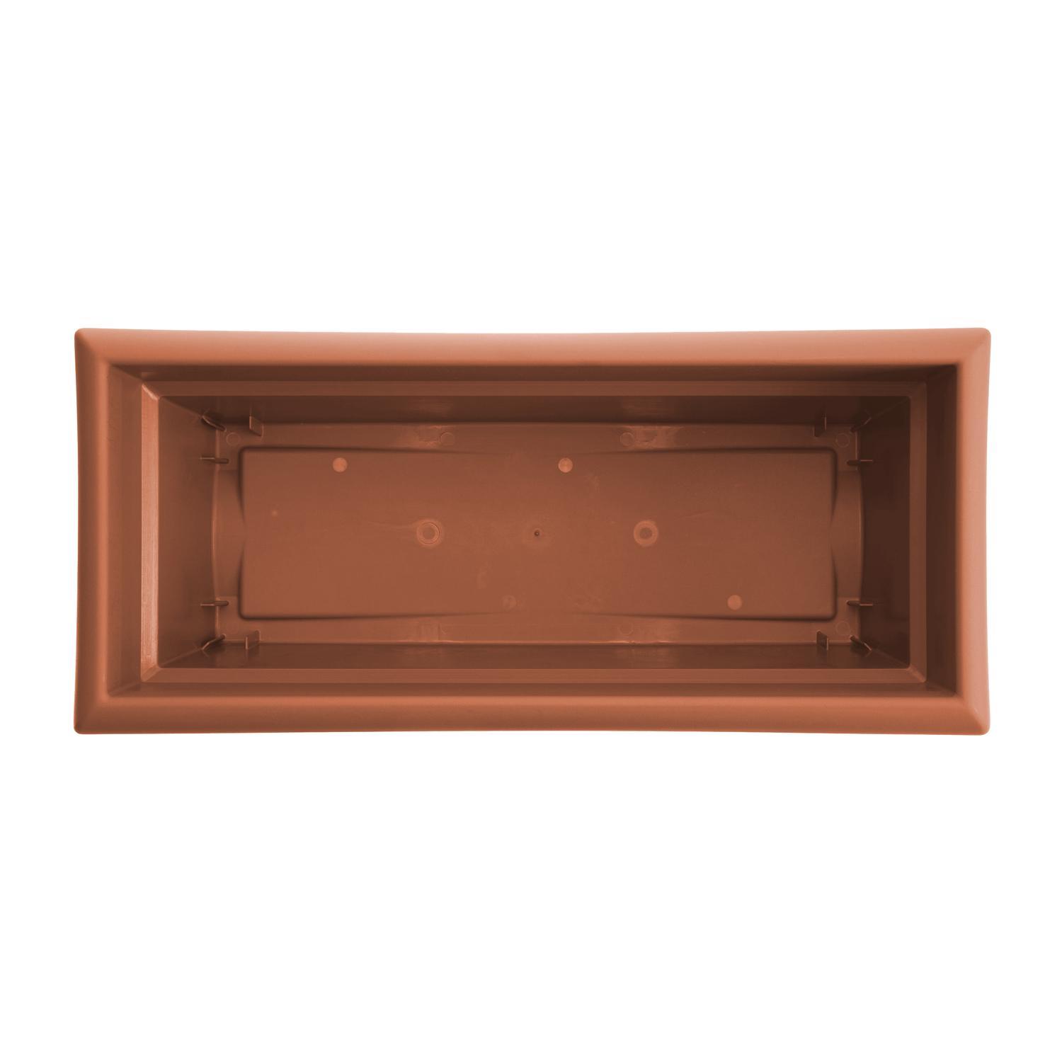 Bloem 10 in. H X 12 in. W X 26.3 in. D Resin Veranda Planter Terracotta Clay