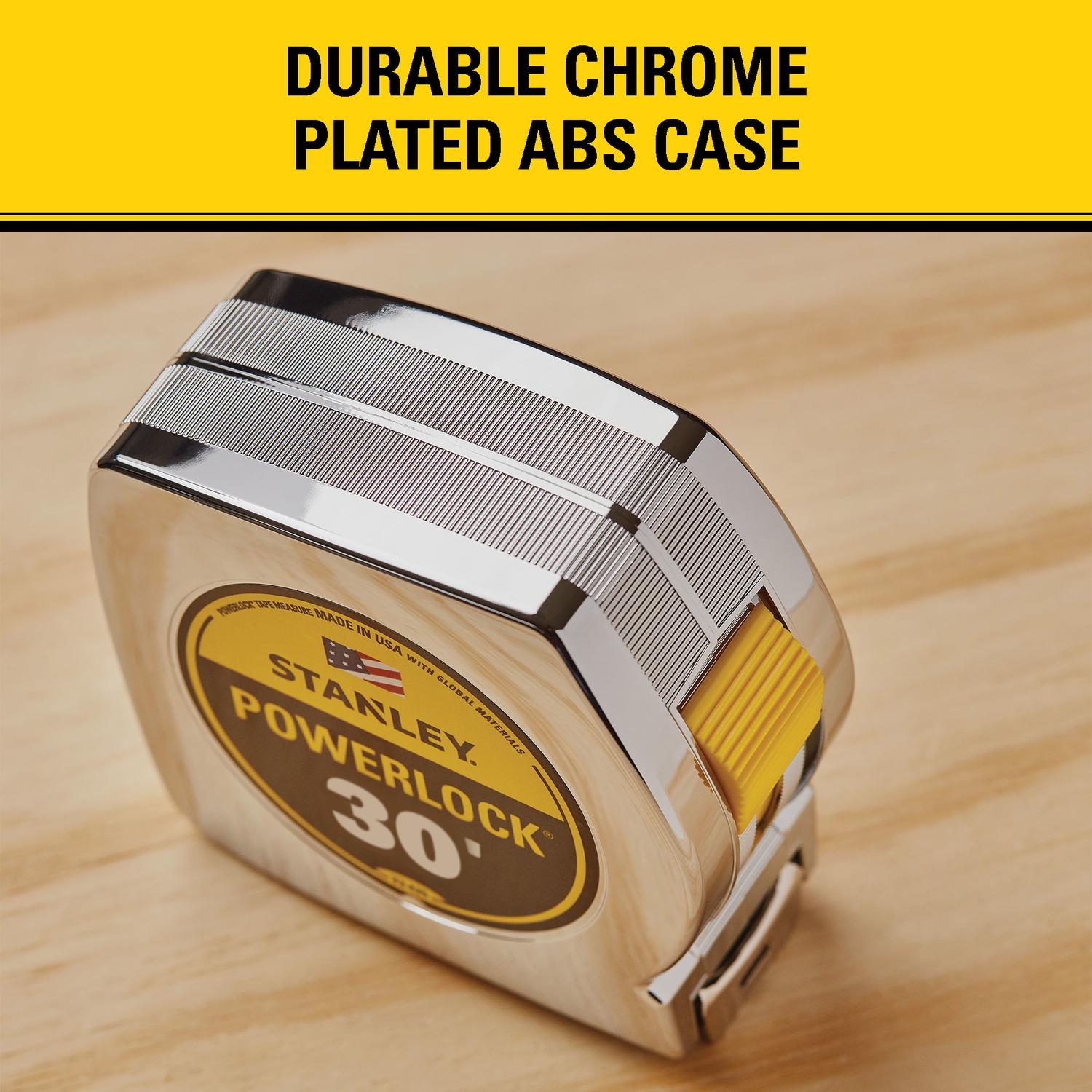 STANLEY PowerLock 30 ft. L X 1 in. W Compact Tape Measure 1 pk
