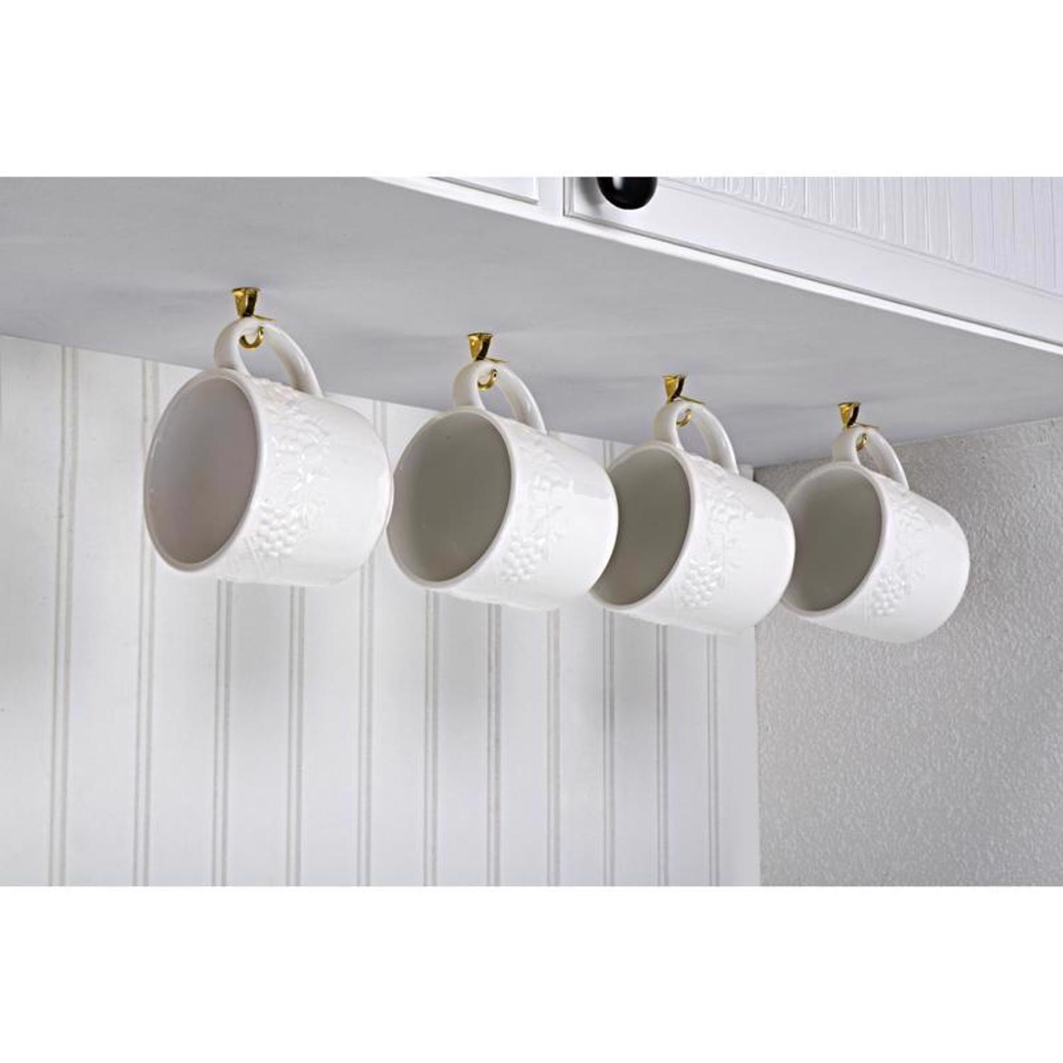 Ace Medium Bright Brass Gold Zinc 1 in. L Safety Cup Hook 10 lb 4 pk