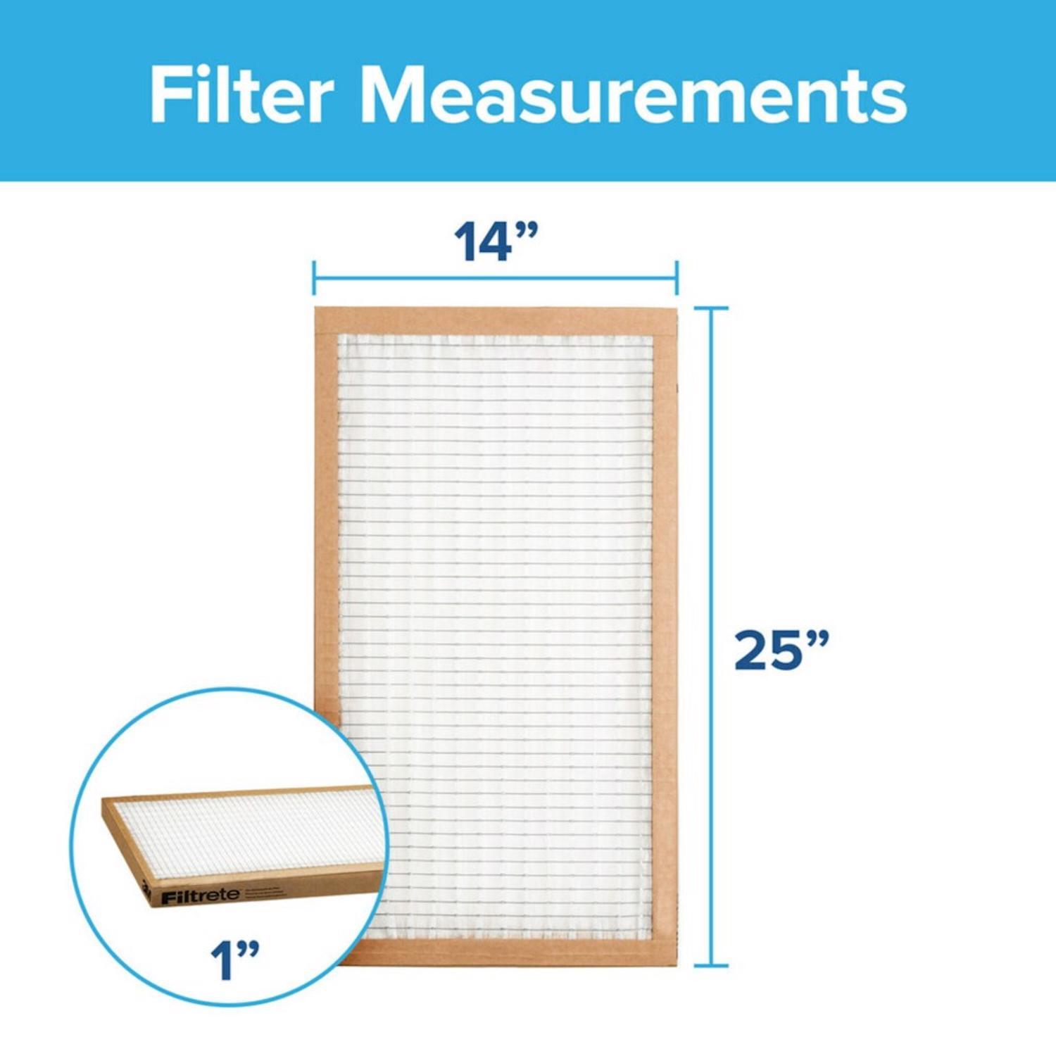 Filtrete 14 in. W X 25 in. H X 1 in. Synthetic 2 MERV Flat Panel Filter 2 pk