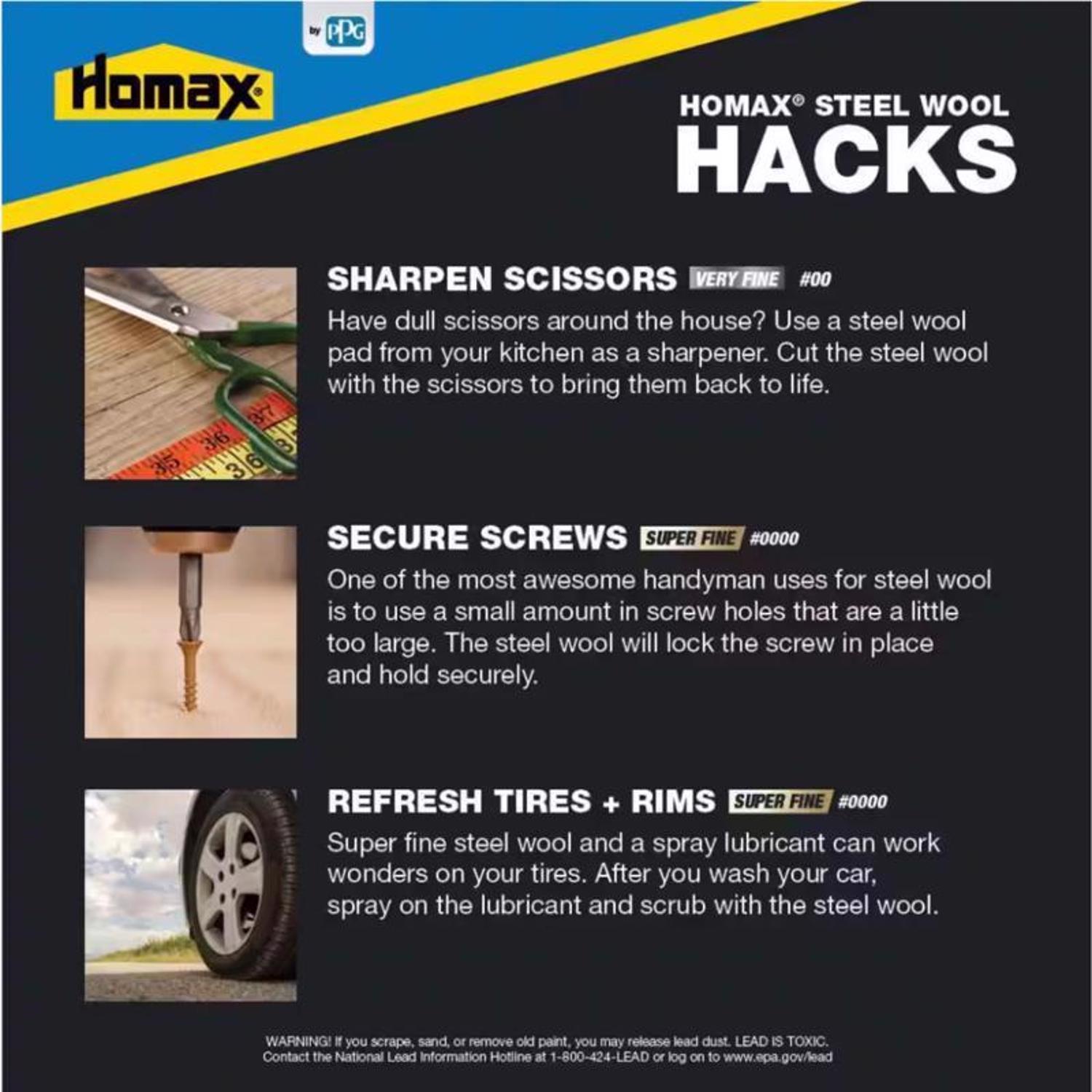 Rhodes American 3 Grade Medium/Coarse/Fine Steel Wool Pad 12 pk