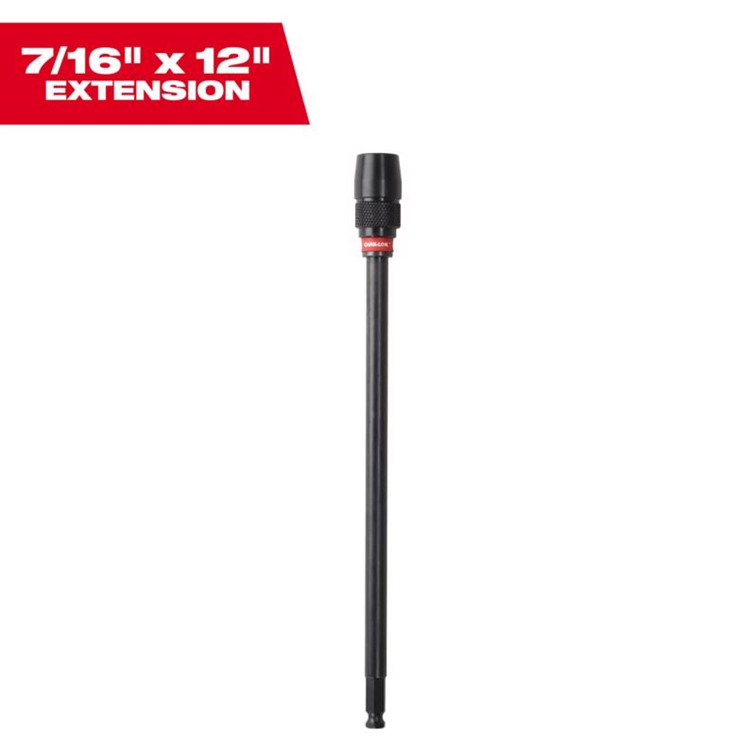 Milwaukee Quik-Lok 12 in. Alloy Steel Drill Bit Extension 7/16 in. Hex Shank 1 pc