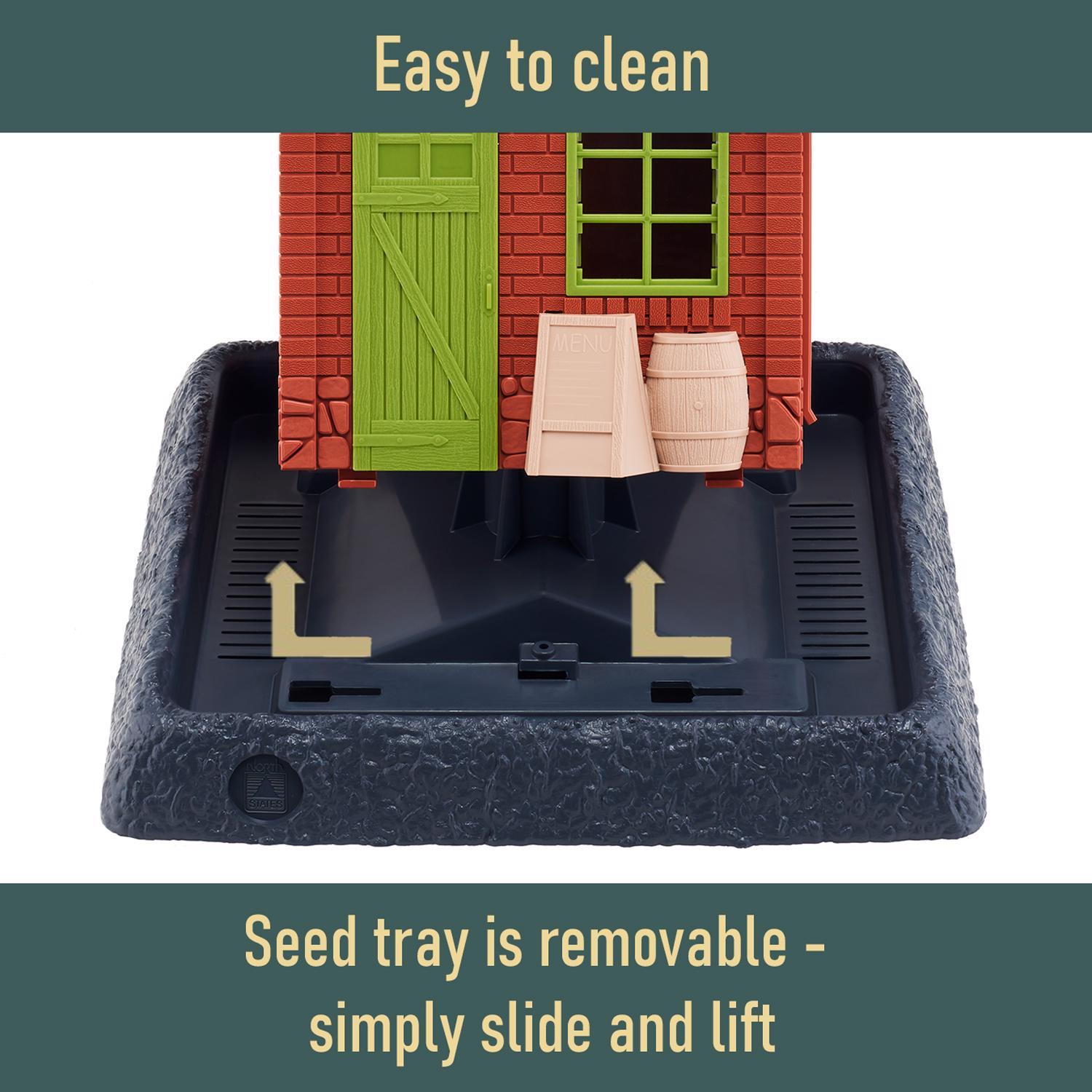 North States Village Wild Bird 5 lb Plastic Hopper Bird Feeder 4 ports