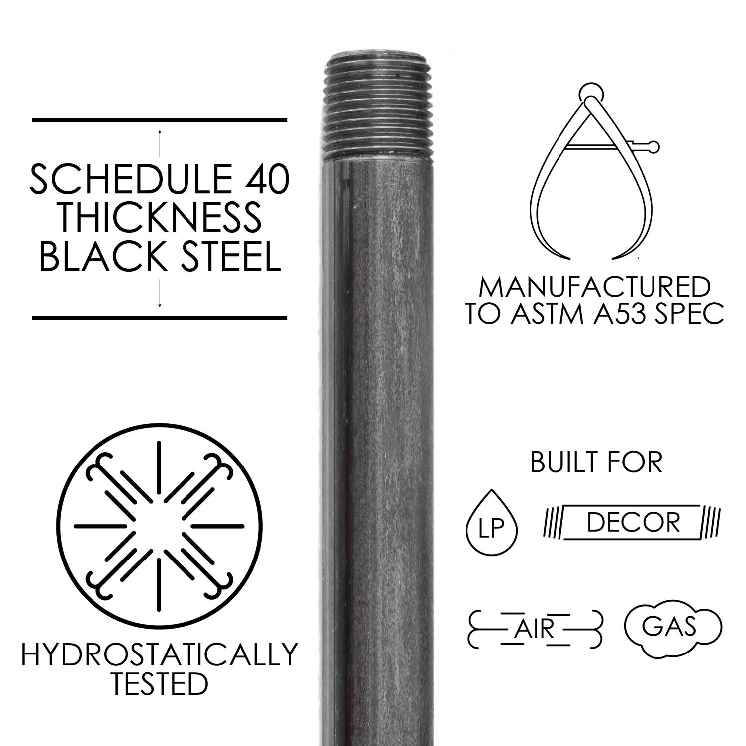 STZ Industries 1/2 in. MIP each X 1/2 in. D MIP Black Steel 3 in. L Nipple
