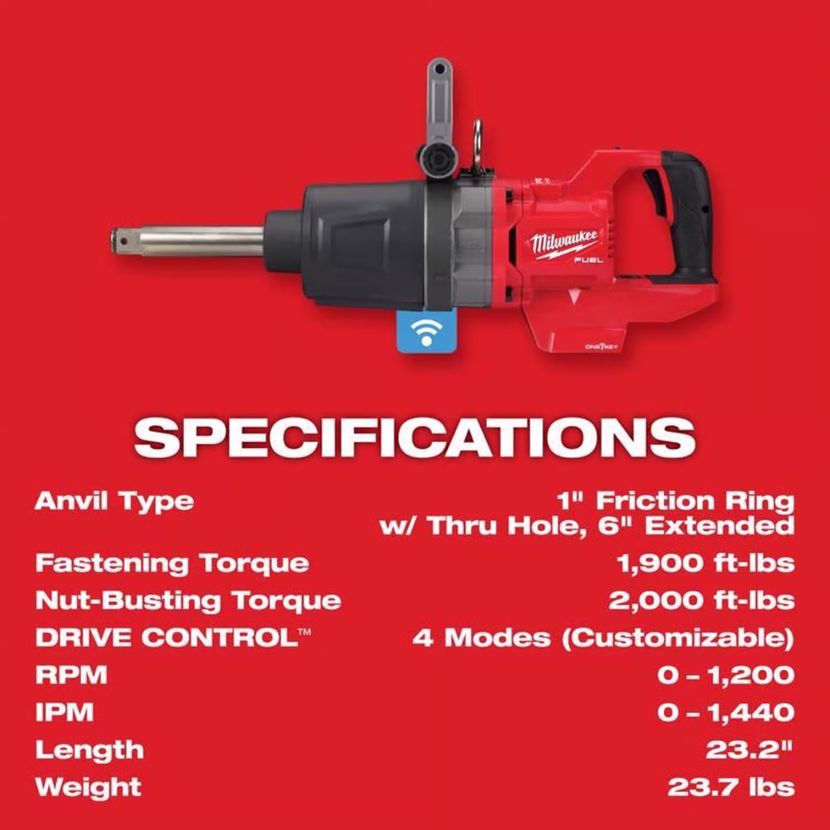Milwaukee M18 FUEL 1 in. Cordless Brushless High Torque Impact Wrench Tool Only