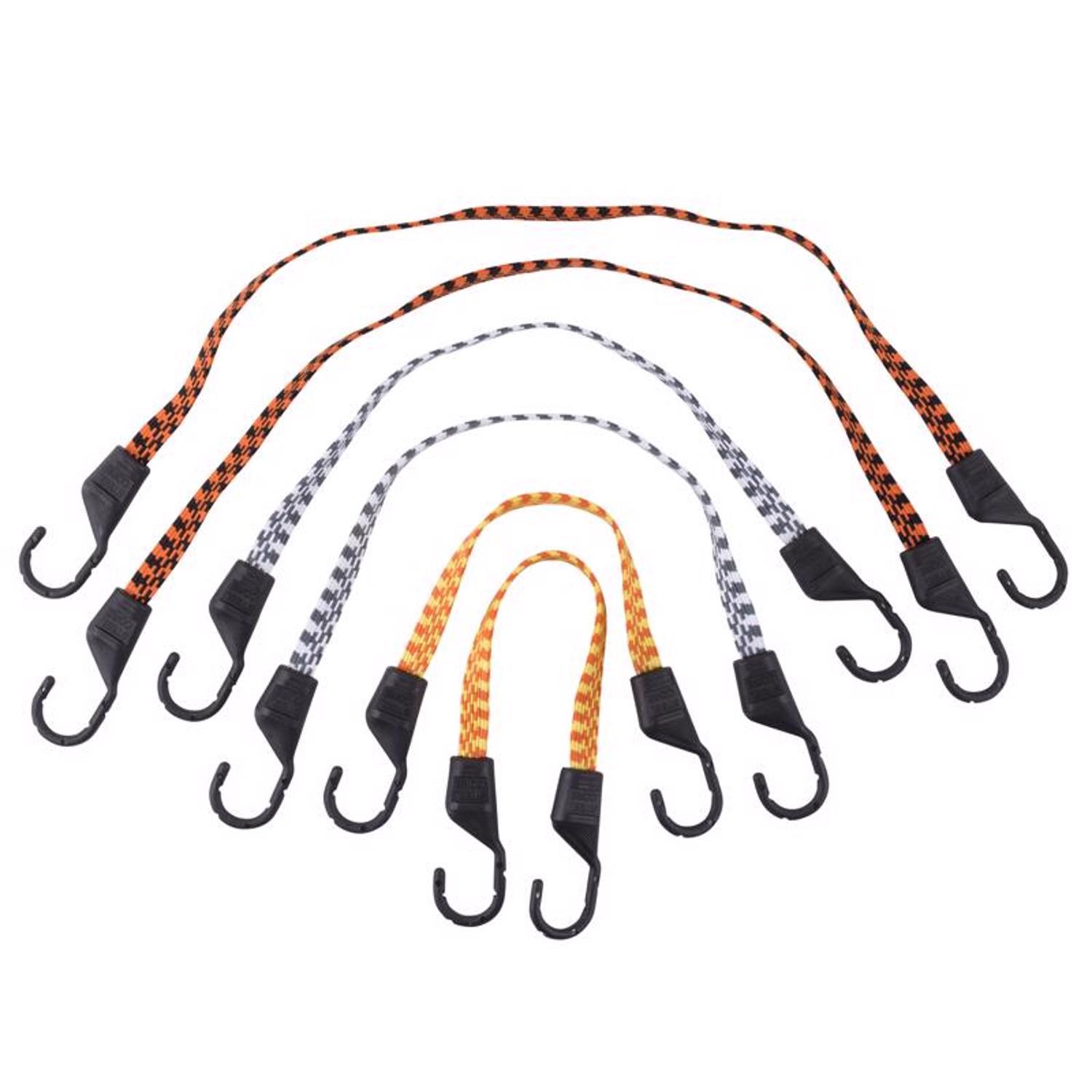 Keeper Assorted Flat Bungee Cord 18 in. L X.0787 in. 6 pk