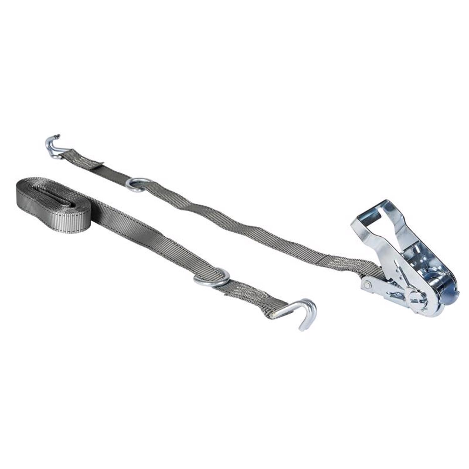 Keeper 1 in. W X 15 ft. L Gray Tie Down w/Ratchet 666 lb 1 pk