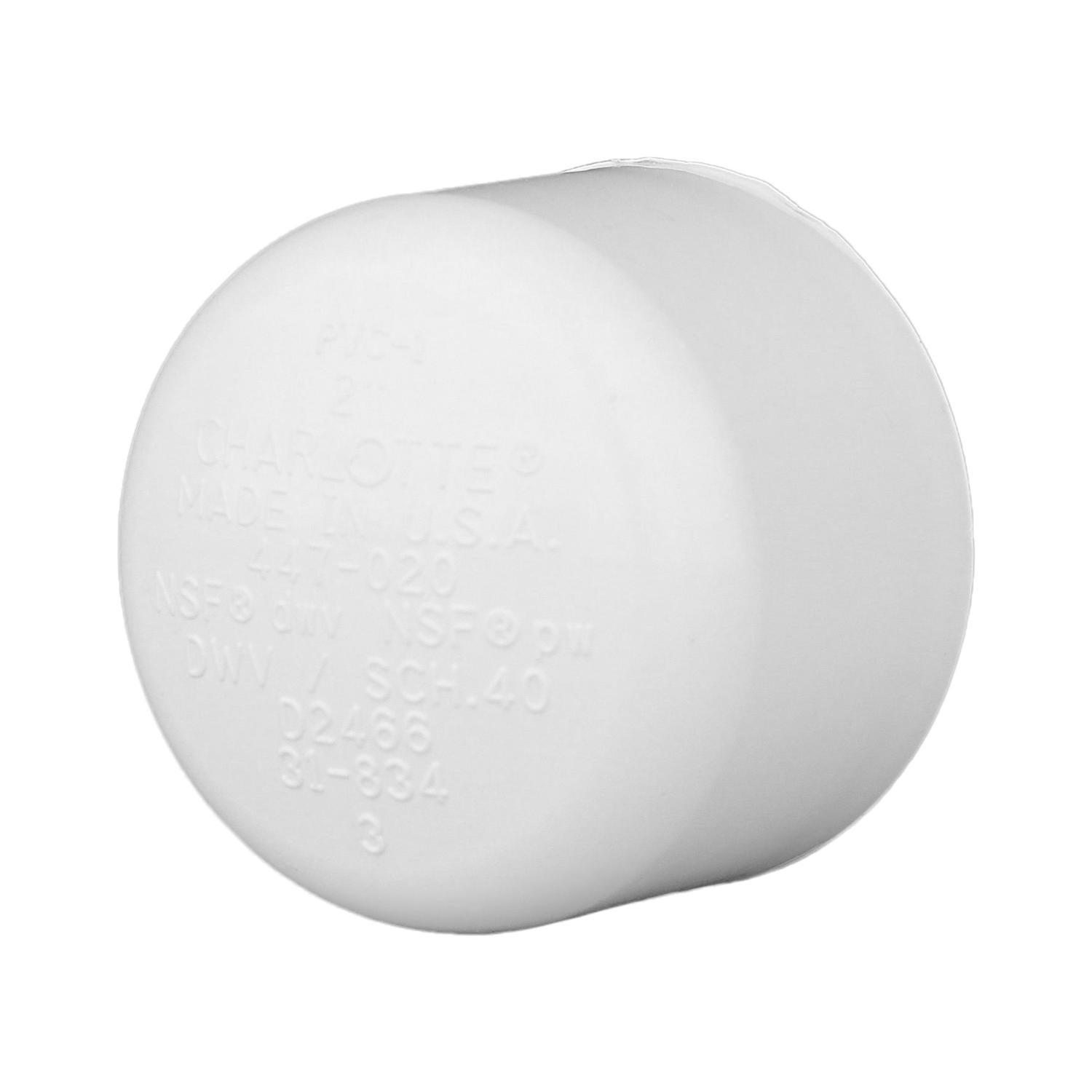 Charlotte Pipe Schedule 40 4 in. Slip X 4 in. D Slip PVC Cap 1 pk