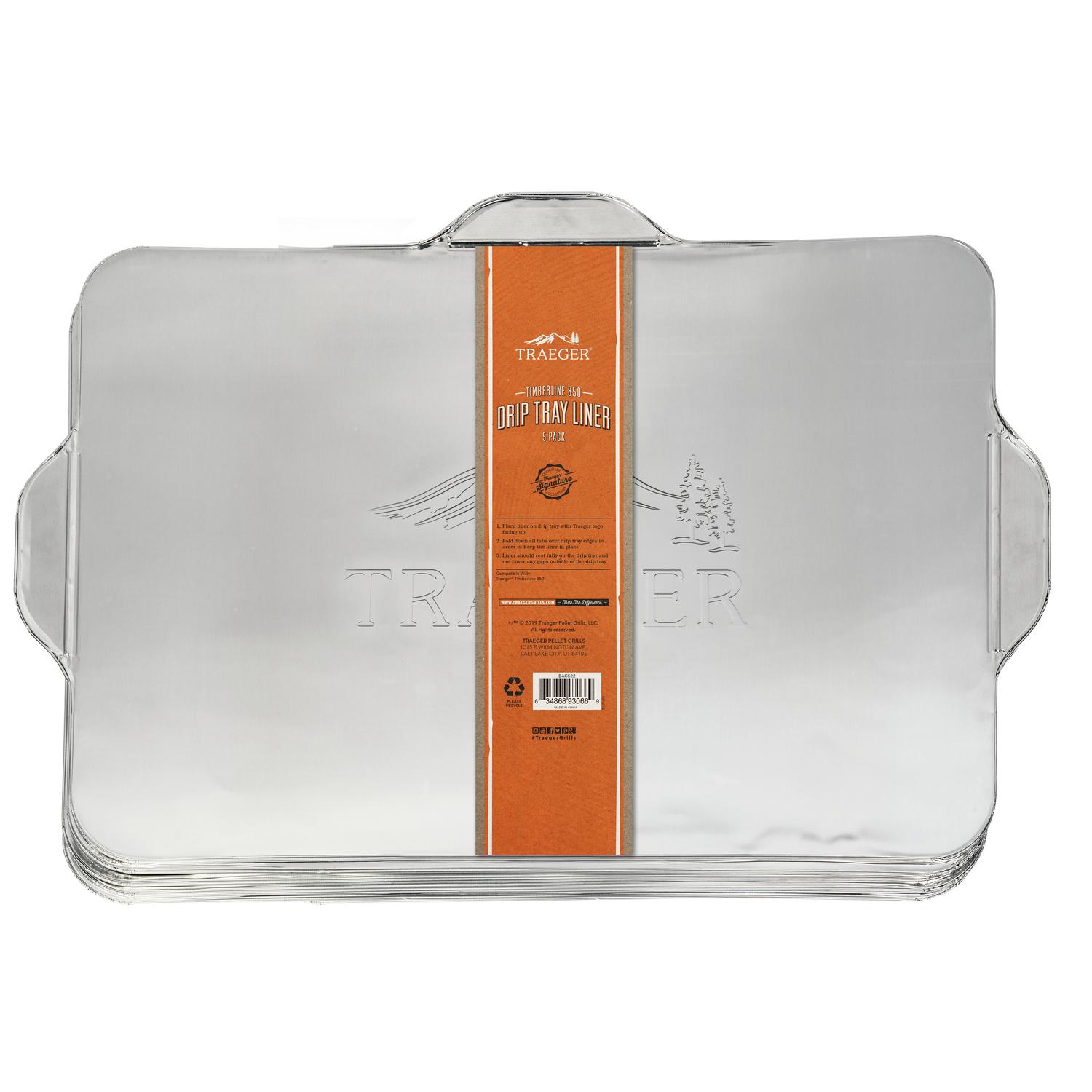 Traeger Aluminum Drip Tray Liner For Timberline 850 21.46 in. L x 14.57 in. W 5 pk