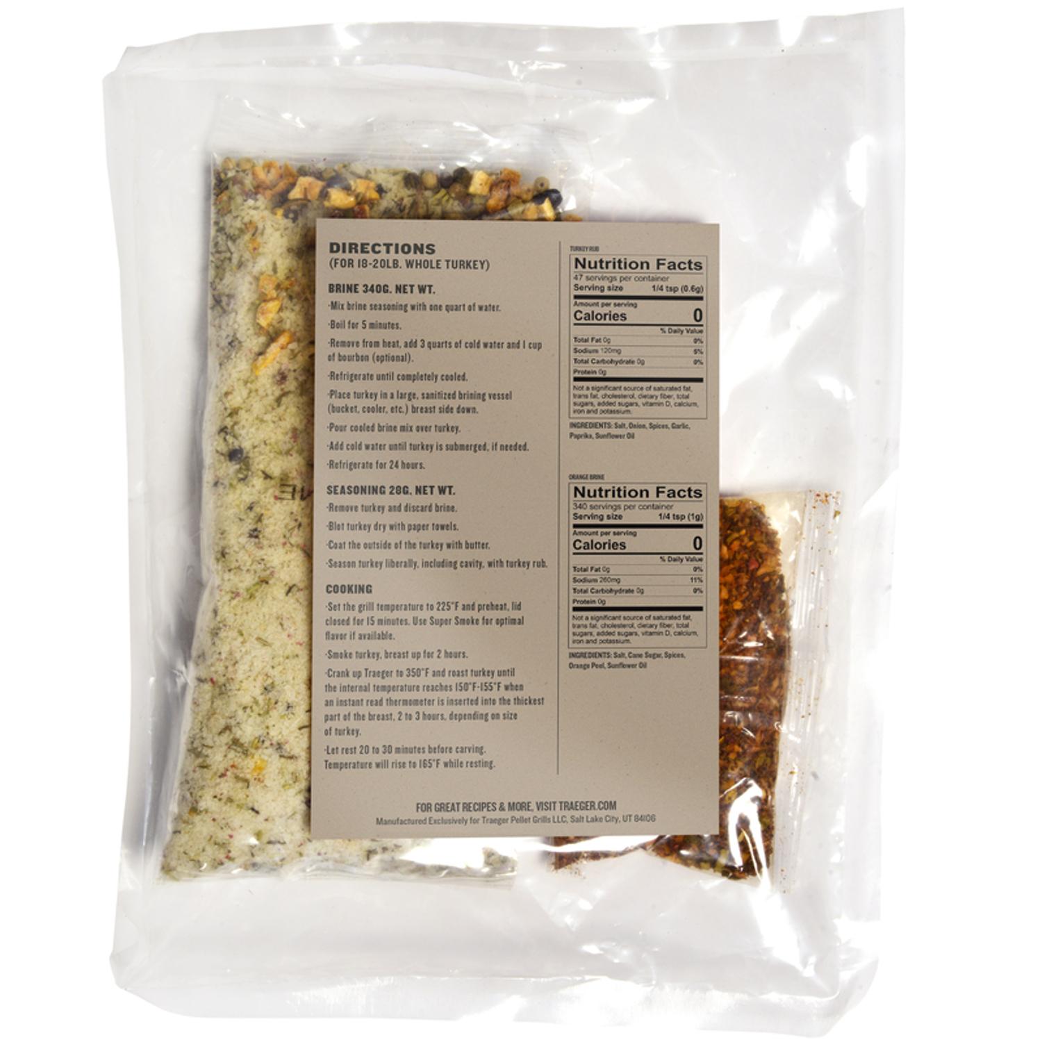 Traeger Turkey Blend Hardwood Pellets with Brine Kit All Natural Maple/Hickory 18 lb