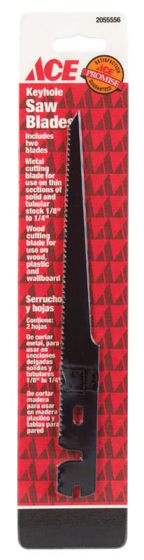 Ace 8 in. L X 1 in. W Carbon Steel Saw Blade 2 pk