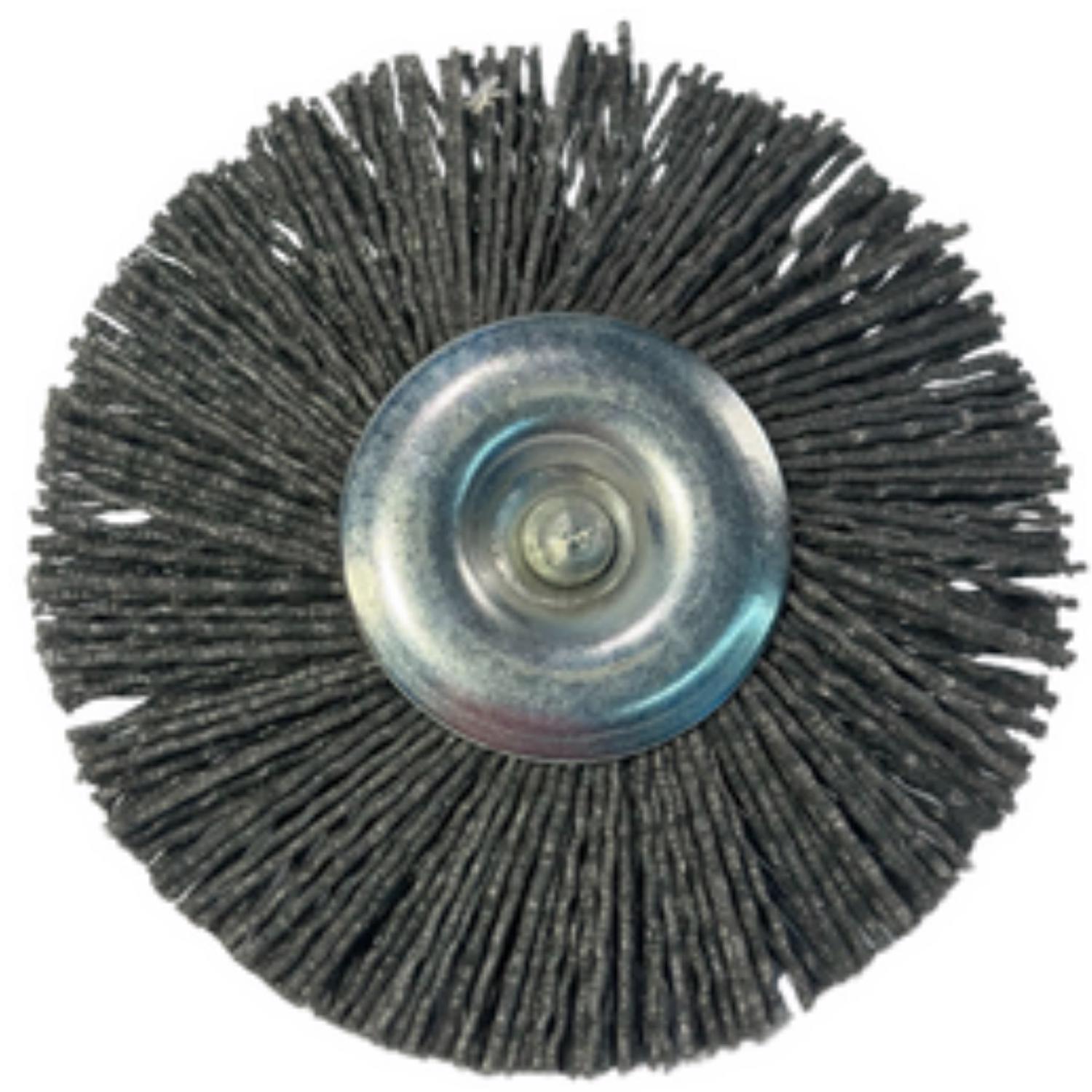 Dico Nyalox 4 in. Coarse Crimped Mandrel Mounted Wheel Brush Nylon 2500 rpm 1 pc