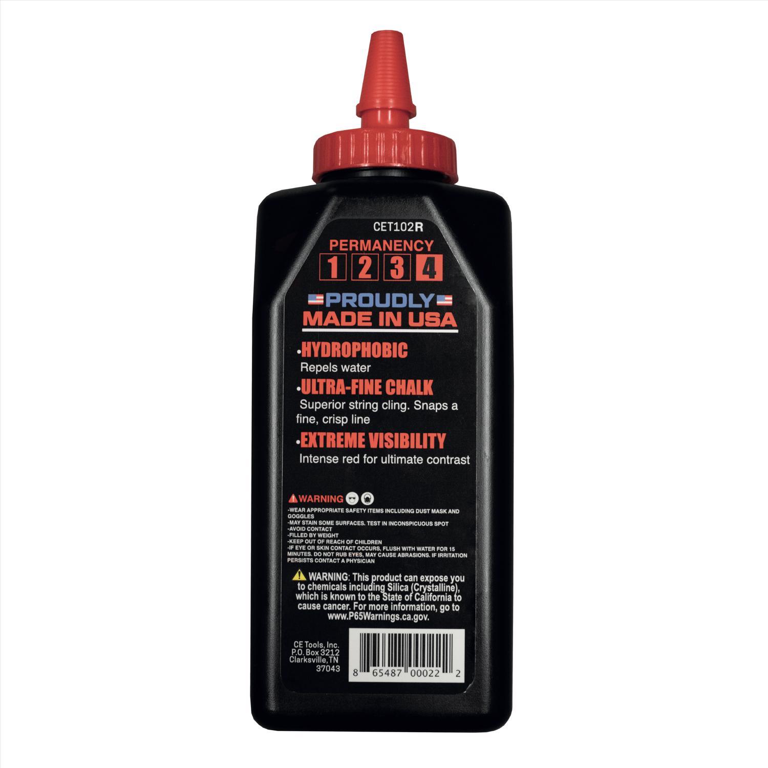 CE Tools 10 oz Permanent Extreme Visibility Marking Chalk Baboon Butt Red 1 pk
