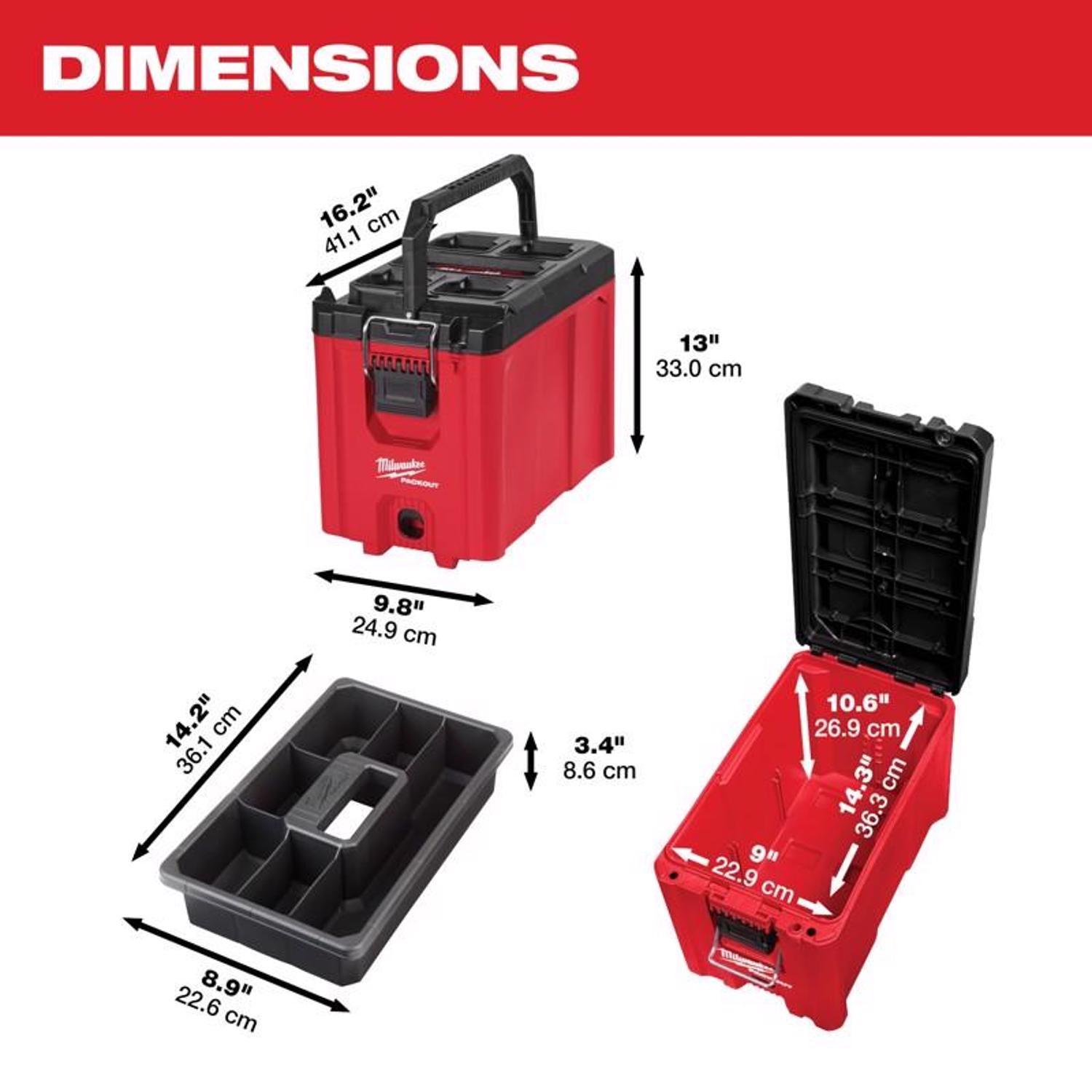 Milwaukee PACKOUT 10 in. Compact Portable Tool Box Black/Red