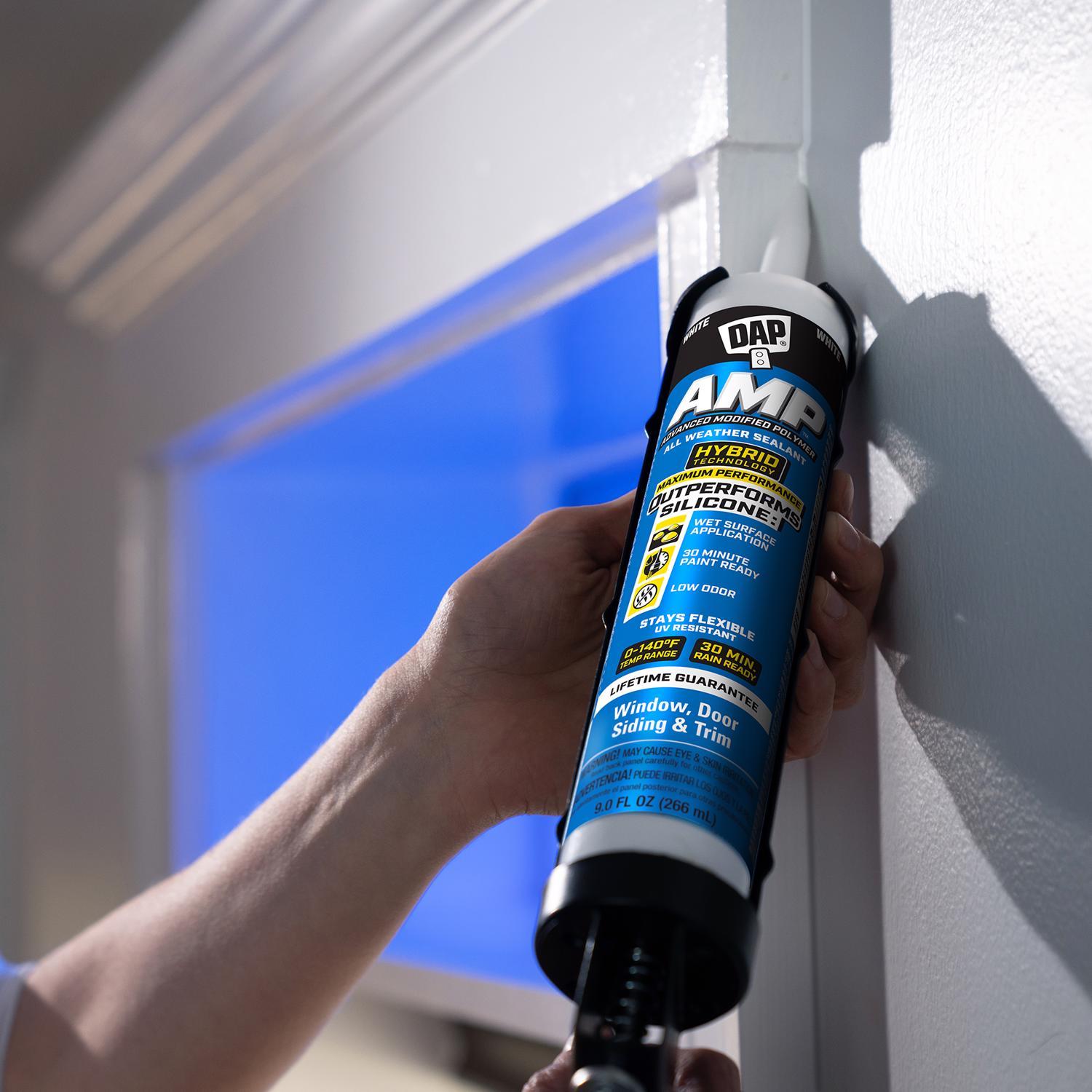 DAP AMP Crystal Clear Polymer Advanced Hybrid Caulk Sealant 9 oz