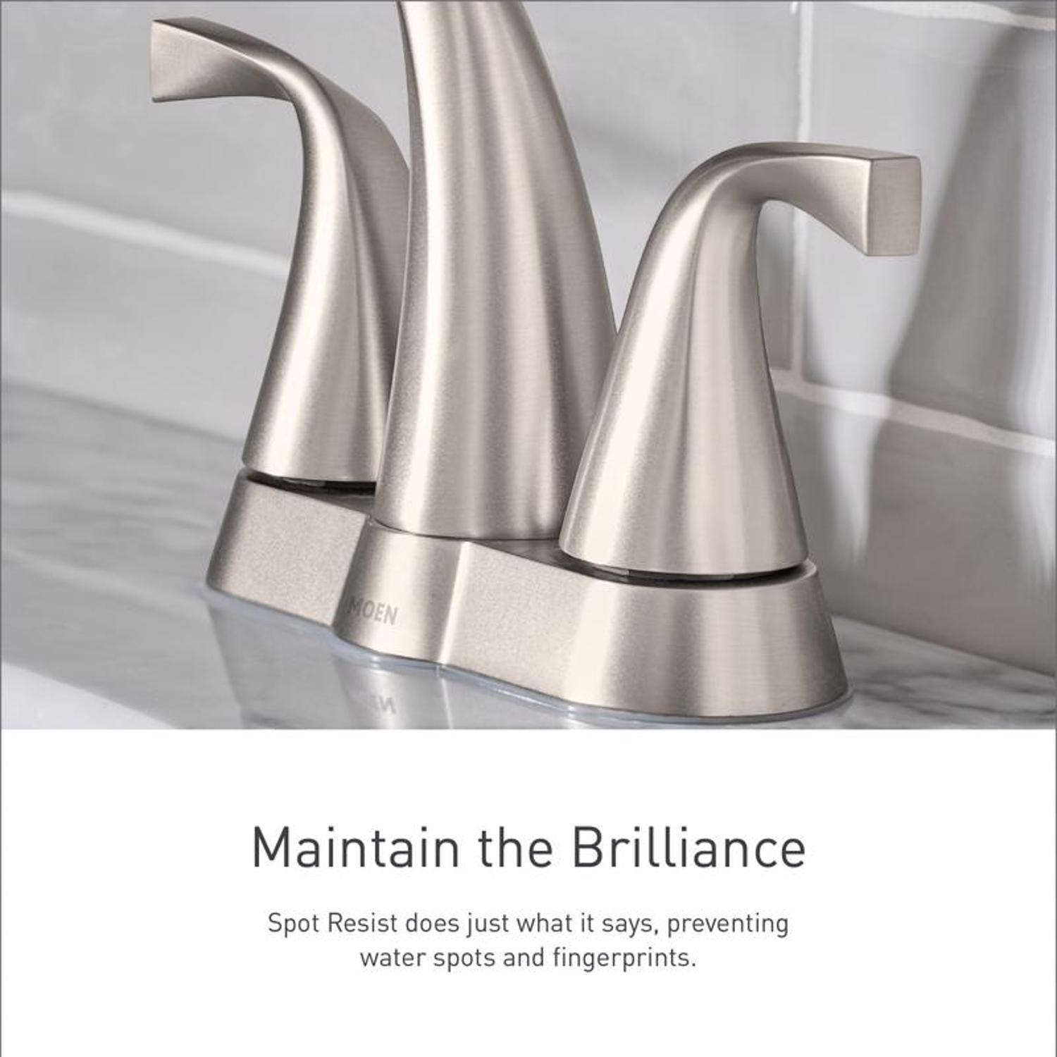 Moen Banbury Brushed Nickel Traditional Bathroom Faucet 4 in.