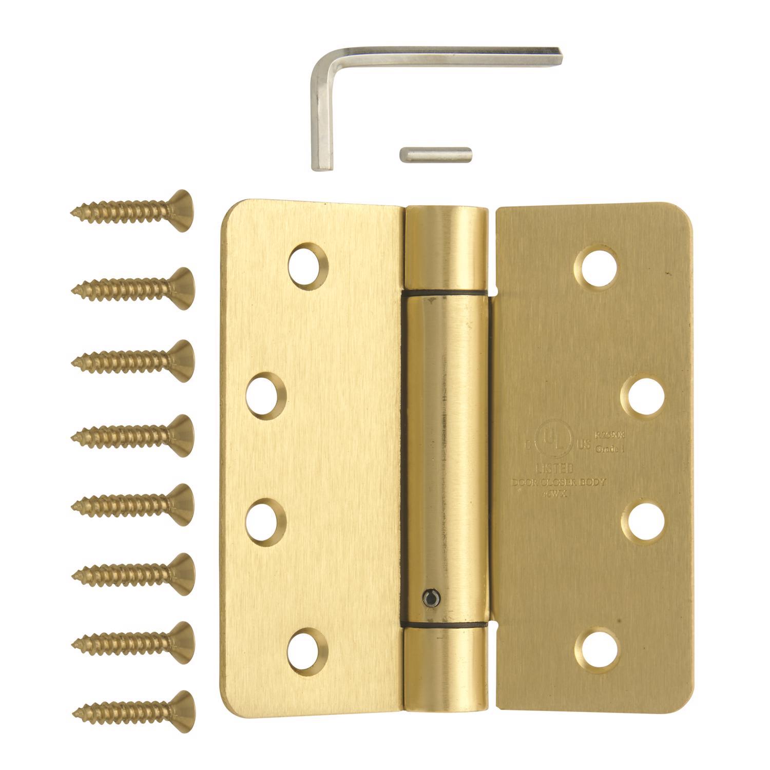 Ace 4 in. L Satin Brass Self Closing Hinge 1 pk