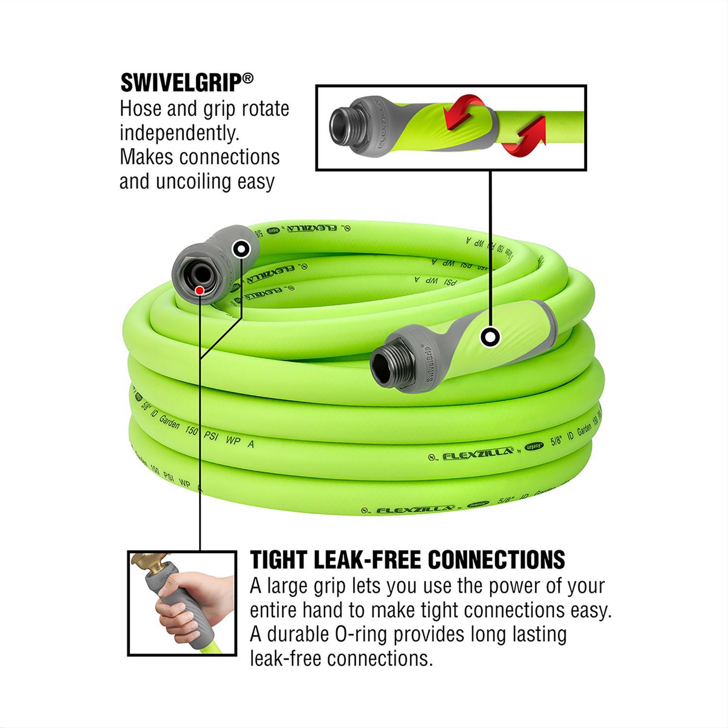 Legacy Flexzilla SwivelGrip 5/8 in. D X 50 ft. L Heavy Duty Premium Grade Garden Hose