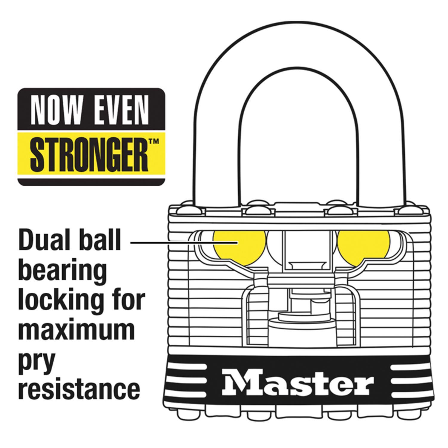 Master Lock 6.34 in. H X 1.34 in. W X 3.91 in. L Steel Ball Bearing Locking Weather-Resistant Padloc