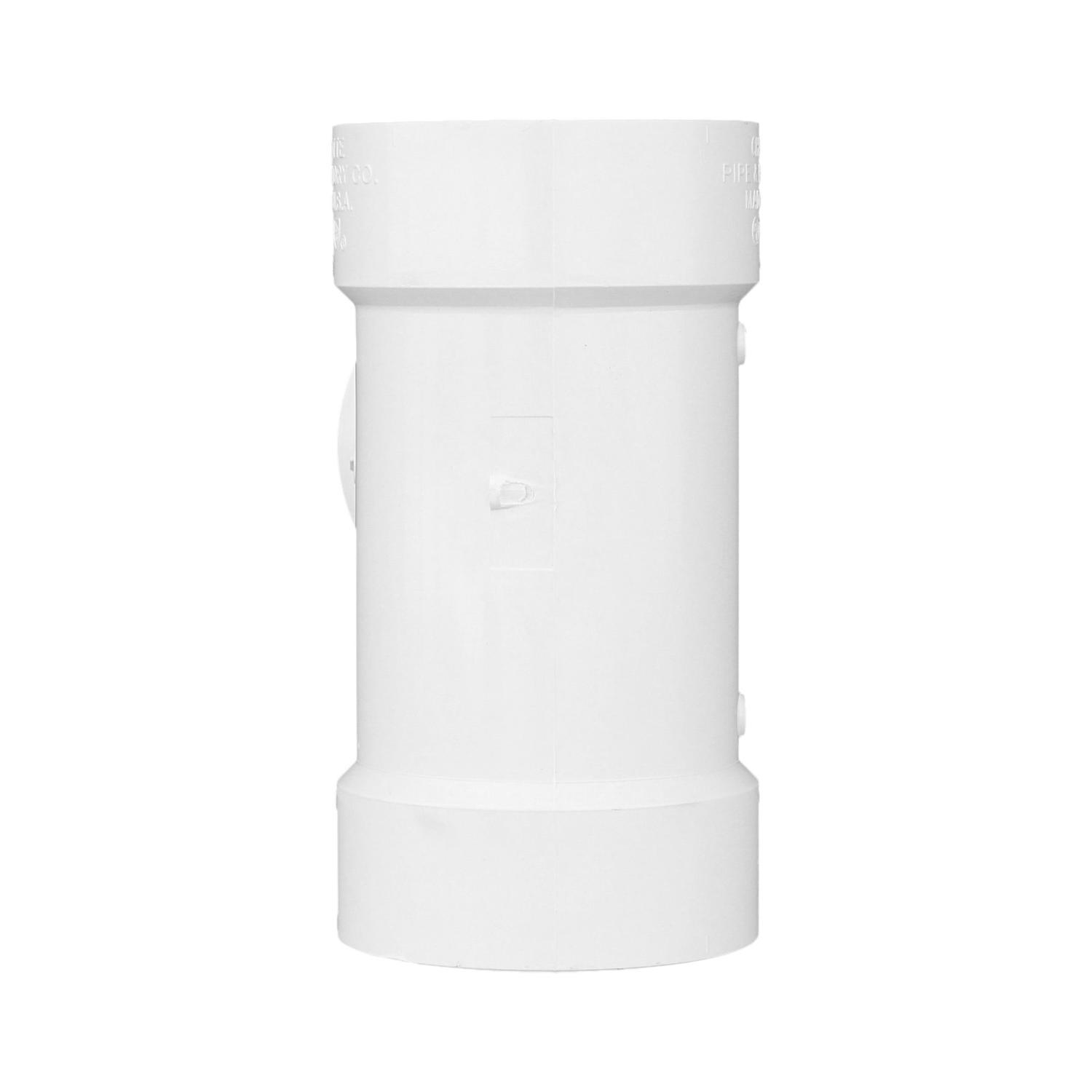 Charlotte Pipe Schedule 40 4 in. Hub X 4 in. D Hub PVC Sanitary Tee 1 pk