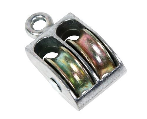 Koch Industries 1 in. D Nickel Steel Rigid Eye Double Sheave Rigid Eye Pulley