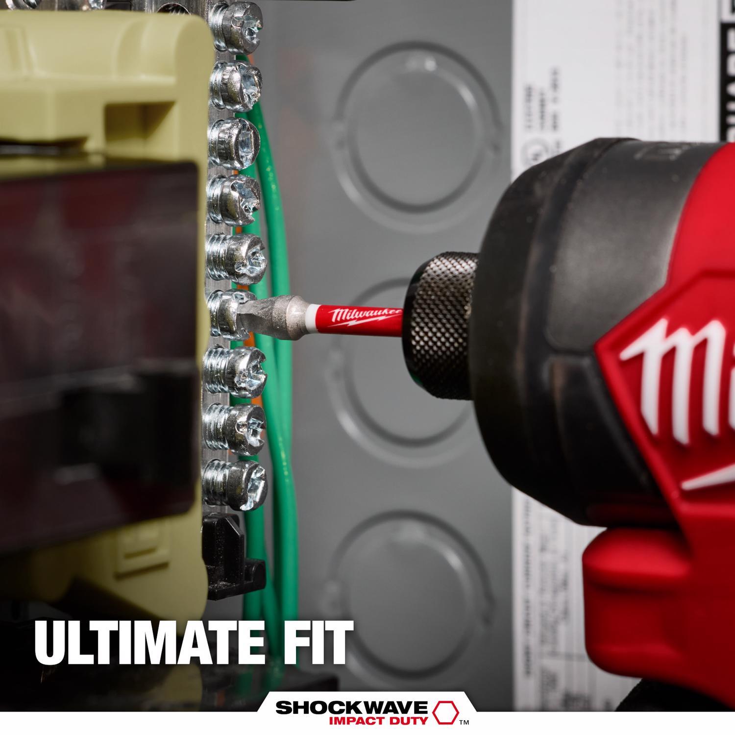 Milwaukee Shockwave Square #3 X 1 in. L Screwdriver Bit Steel 2 pk