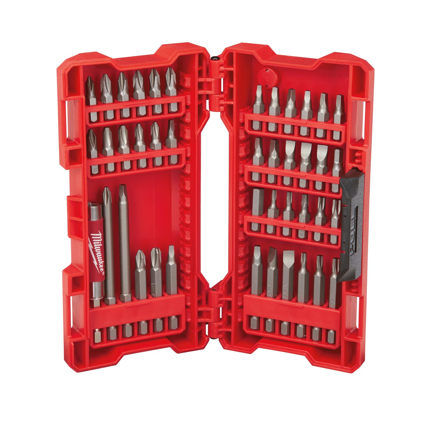 Milwaukee Shockwave Assorted 0.25 in. L Screwdriver Bit Set S2 Tool Steel 42 pc