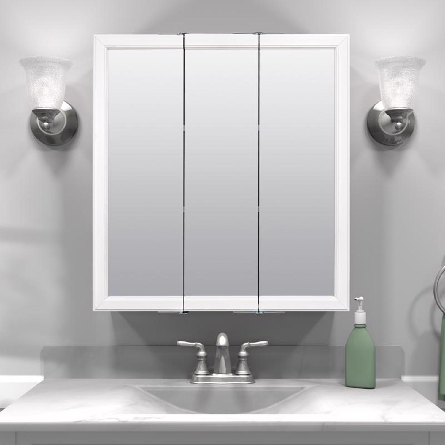 Zenna Home 26 in. H X 24 in. W X 4.5 in. D Rectangle Medicine Cabinet
