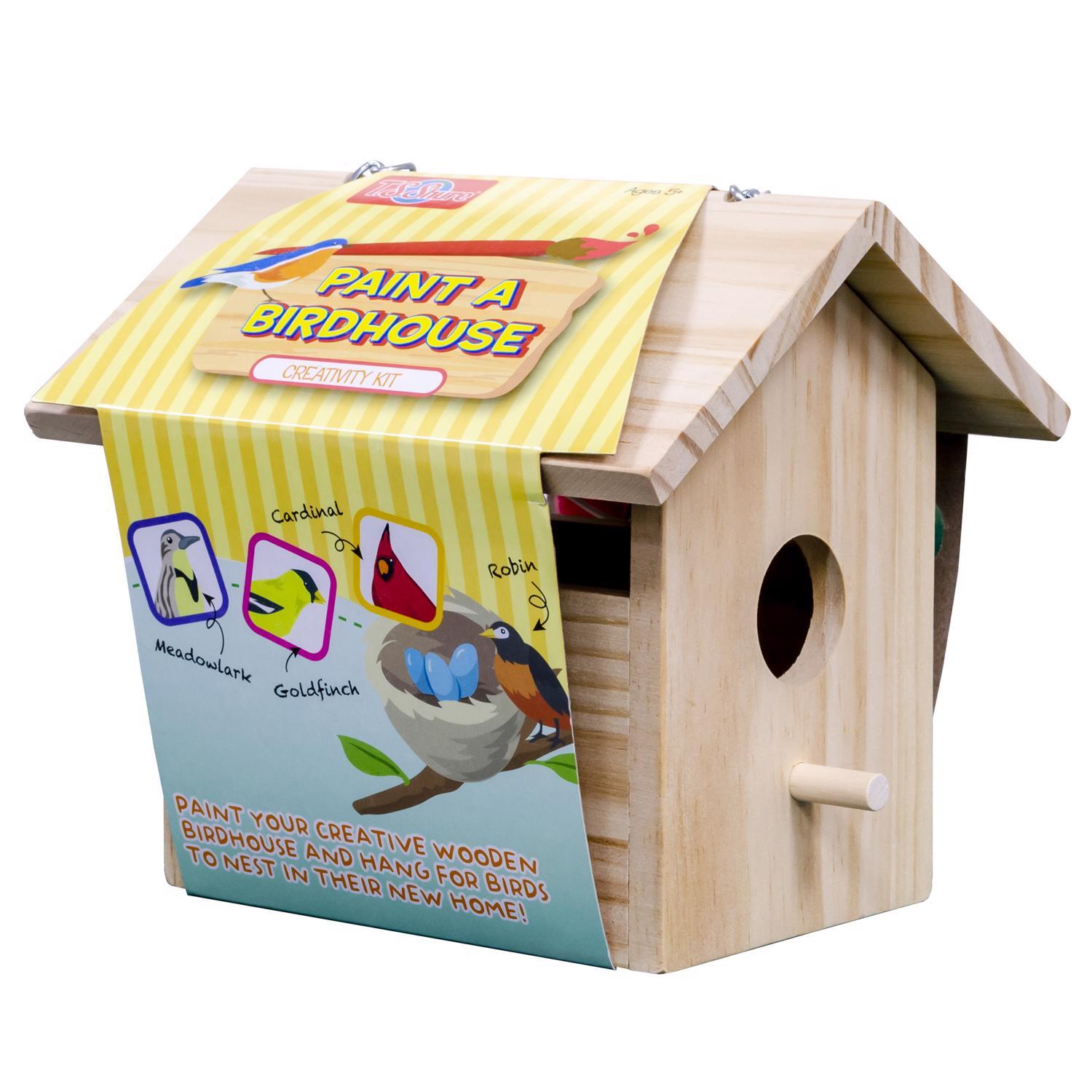 T.S. Shure Paint A Birdhouse Kit Brown 3 pc