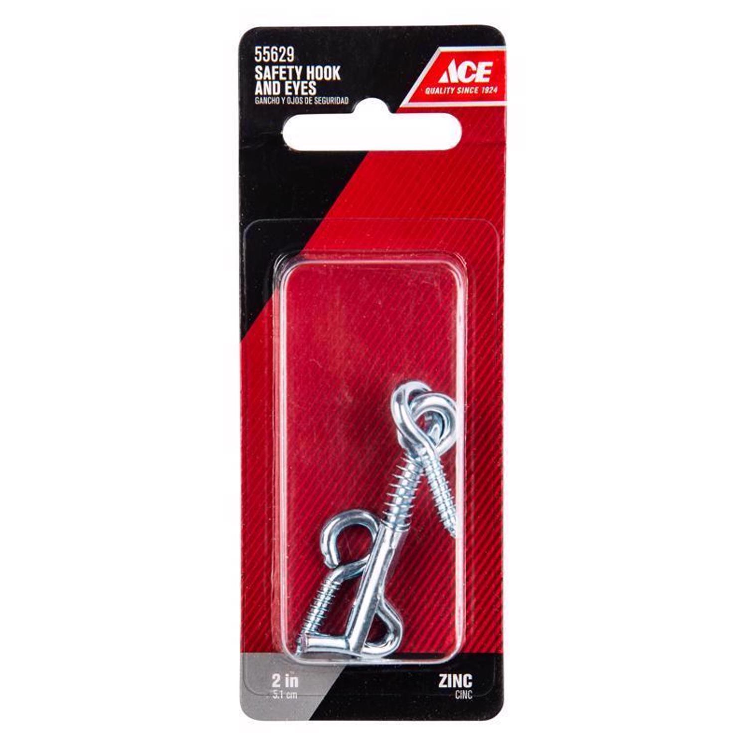 Ace Small Zinc-Plated Silver Steel 2 in. L Hook and Eye 1 pk