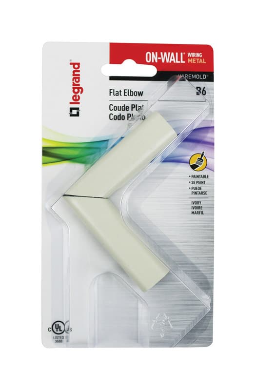 Legrand On-Wall 2.75 in. L Flat Elbow 1 pk