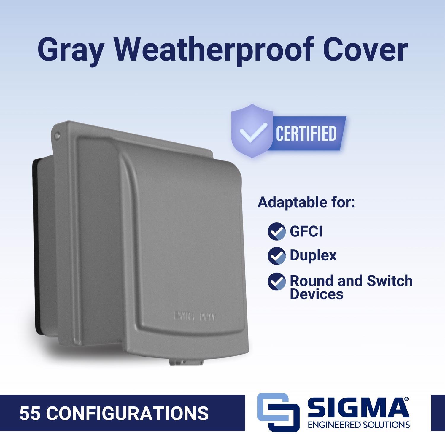 Sigma Engineered Solutions Rectangle Die-Cast Metal 2 gang 6.02 in. H X 5.55 in. W Weatherproof Cove