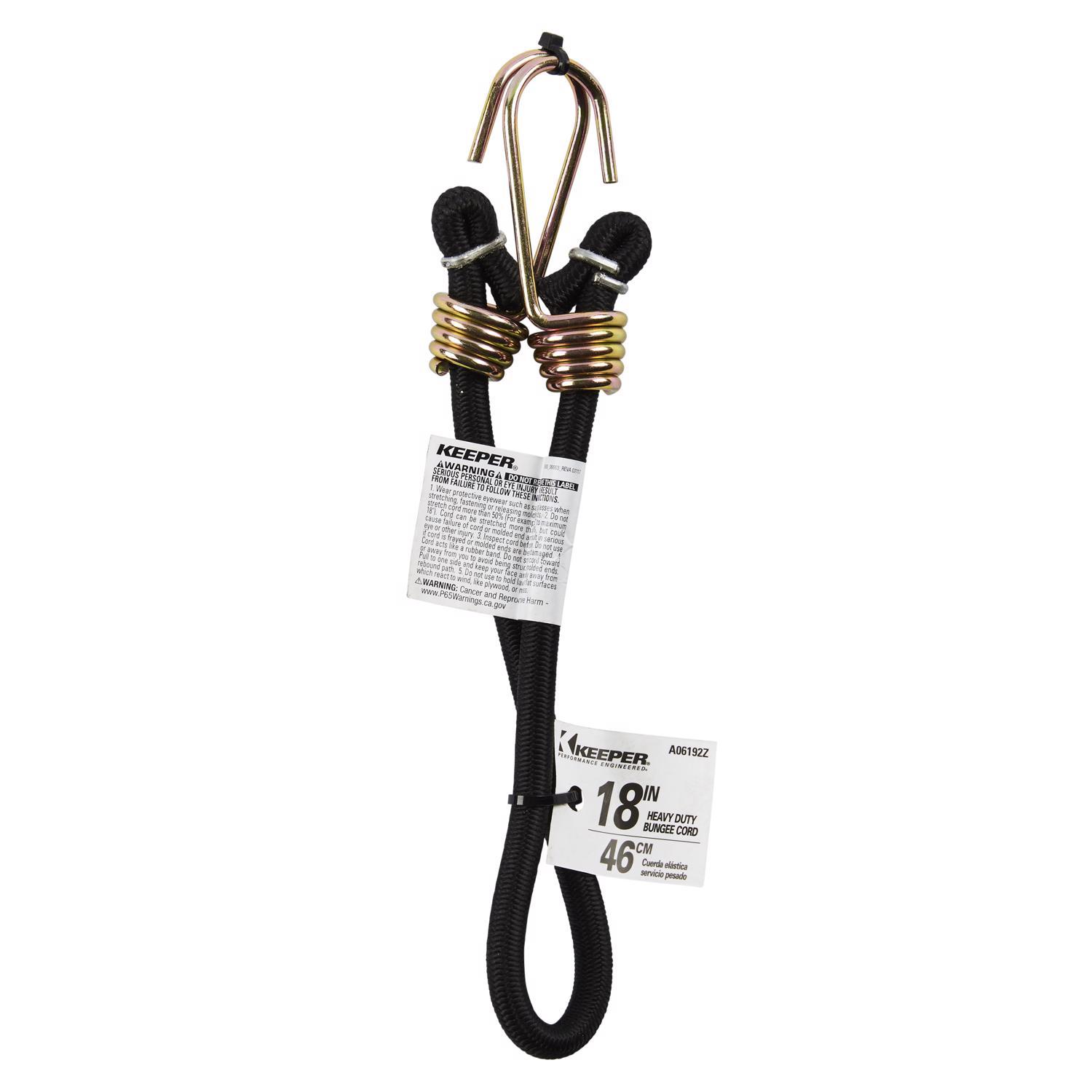 Keeper Black Bungee Cord 18 in. L X 0.374 in. 1 pk