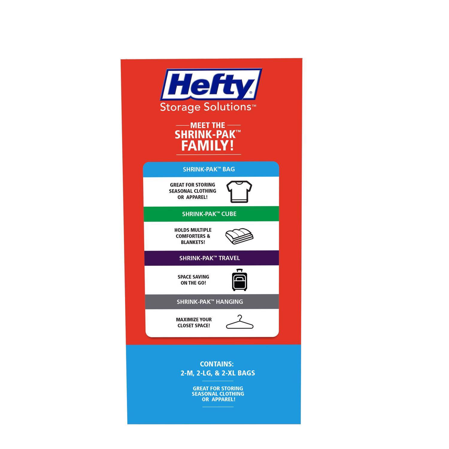 Hefty Shrink-Pak Vaccum Clear Vacuum Cube Storage Bags