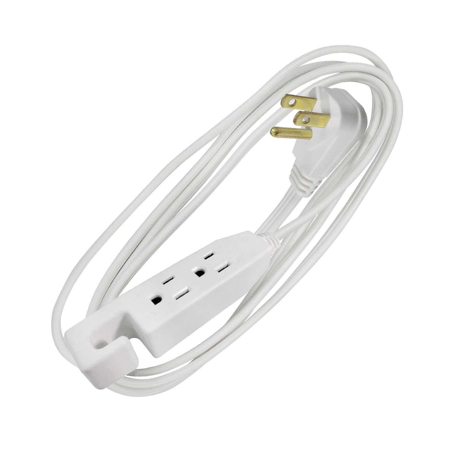 Ace Indoor 6 ft. L White Extension Cord 16/3 SPT-3