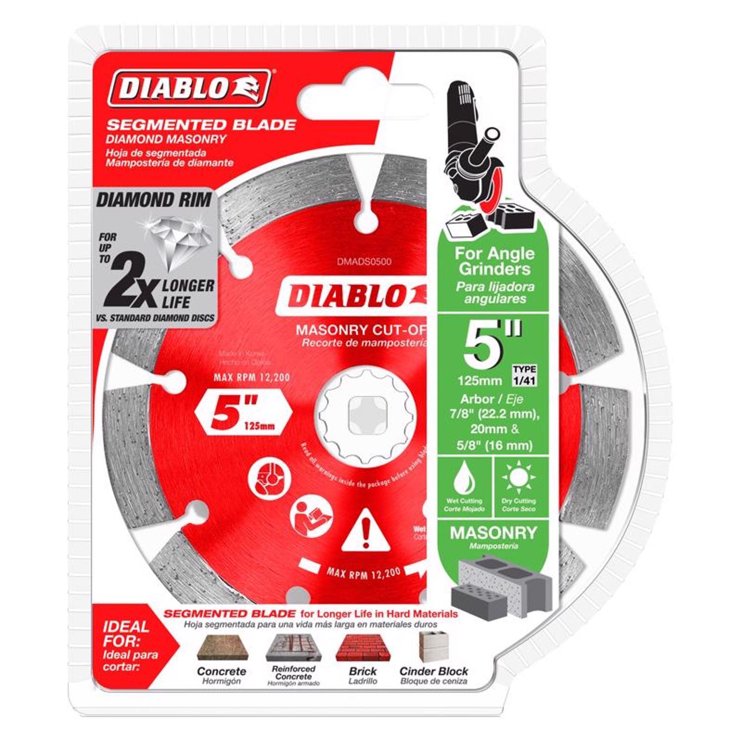 Diablo 5 in. D X 7/8 in. X.087 in. thick Diamond Masonry Cut-Off Disc 1 pk