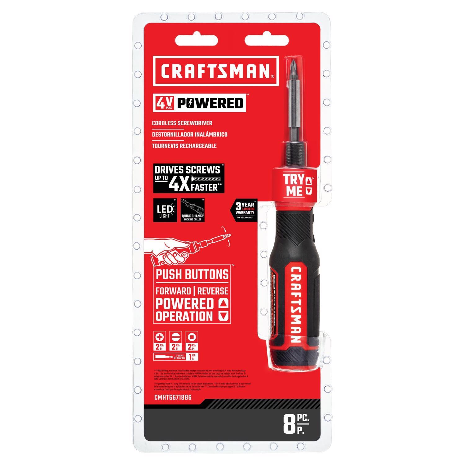 CRAFTSMAN 4V MAX Cordless Rechargeable Screwdriver Kit