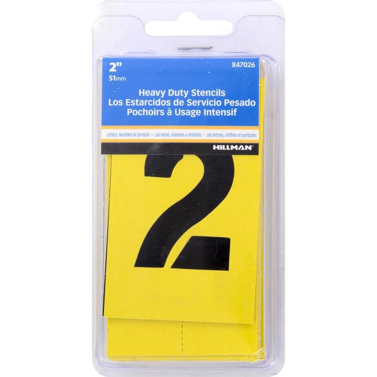 HILLMAN 2 in. Card Stock Letter and Number 2 in. Stencil Set 36 pk