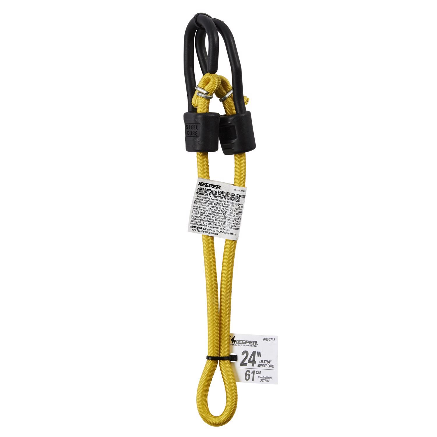 Keeper Yellow Bungee Cord 24 in. L X 0.374 in. 1 pk